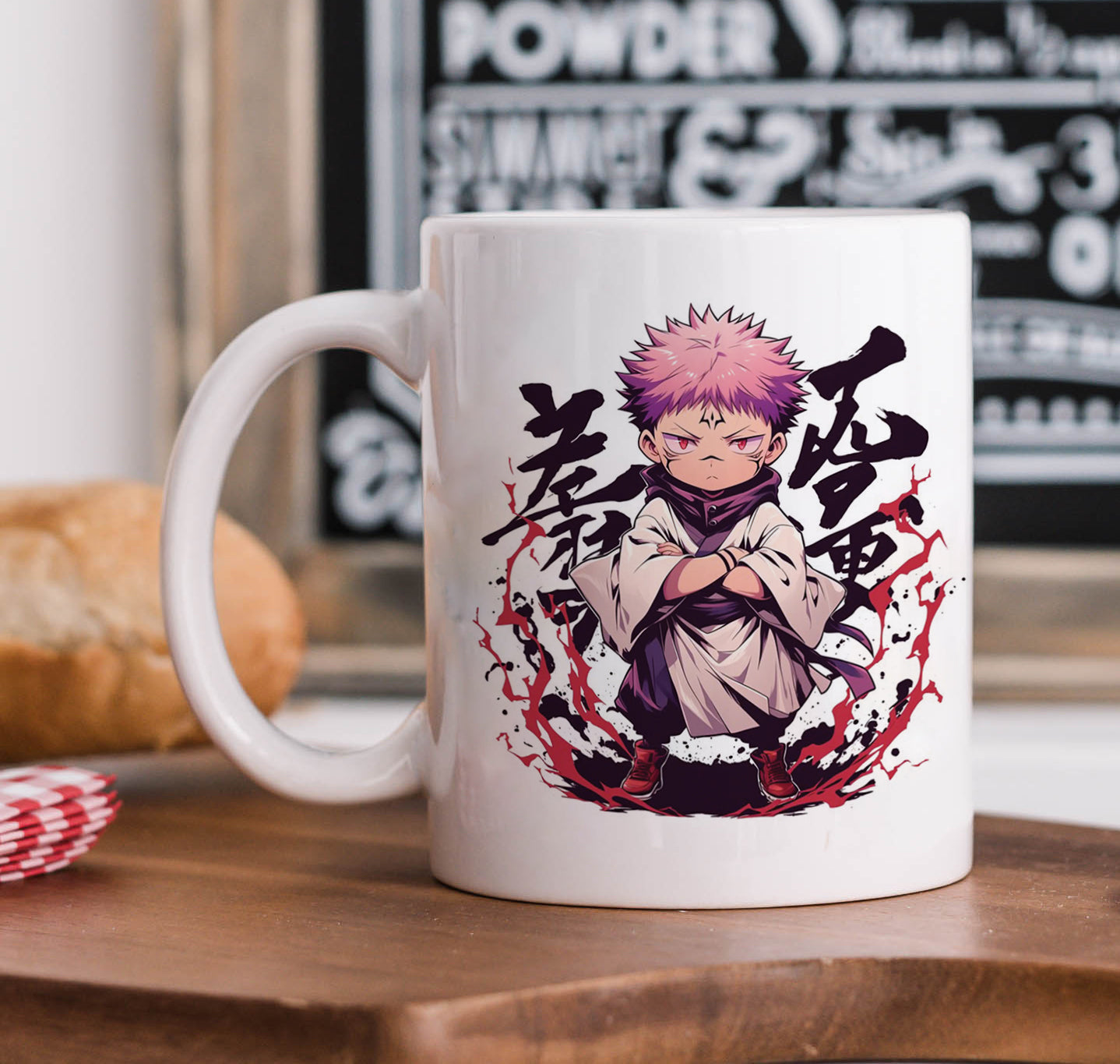 Baby Sukuna illustration design Mug and Keychain Combo 330 ml Coffee Mug