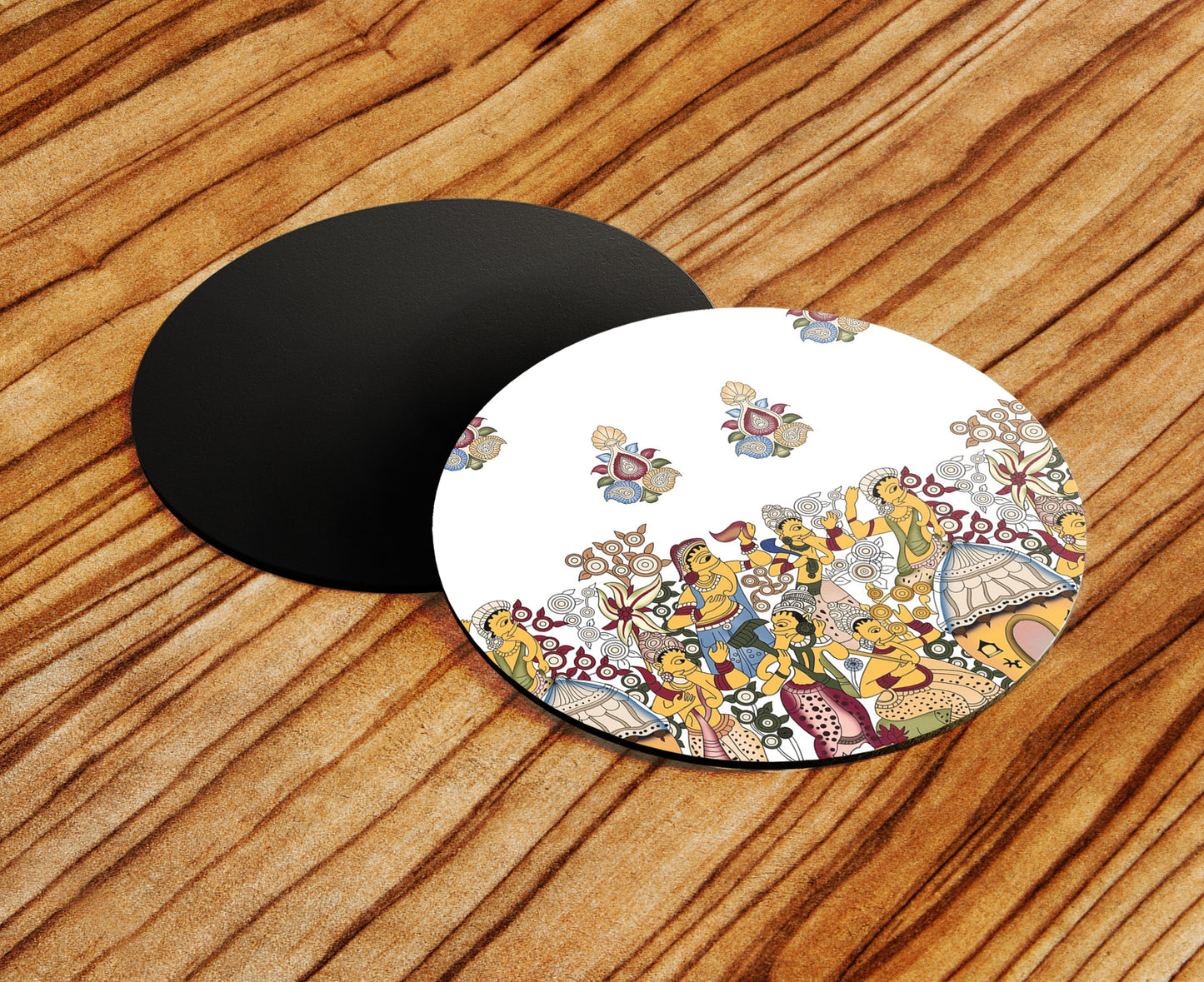 Kalamkari Design Mug and Coaster 330 ml Coffee Mug