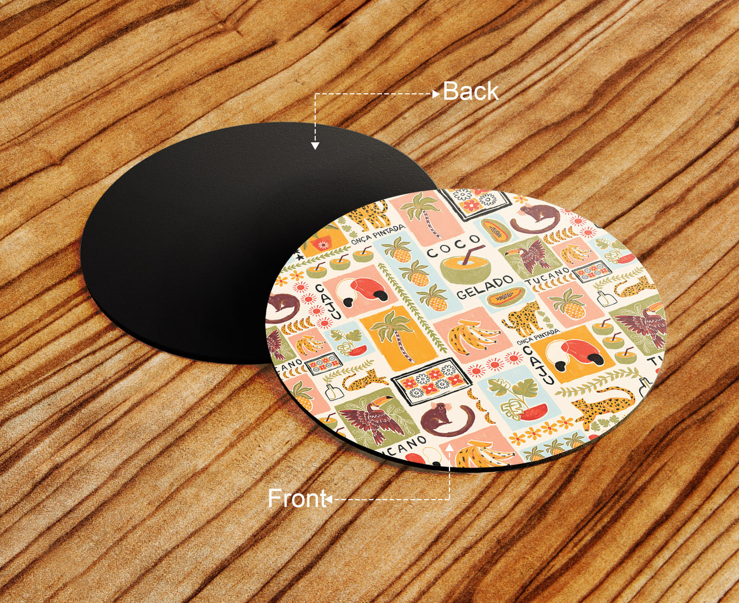 Tropical patchwork seamless pattern Combo Mugs and Coaster(Set of 2 Mugs and 2 coasters) 330 ml Coffee Mug