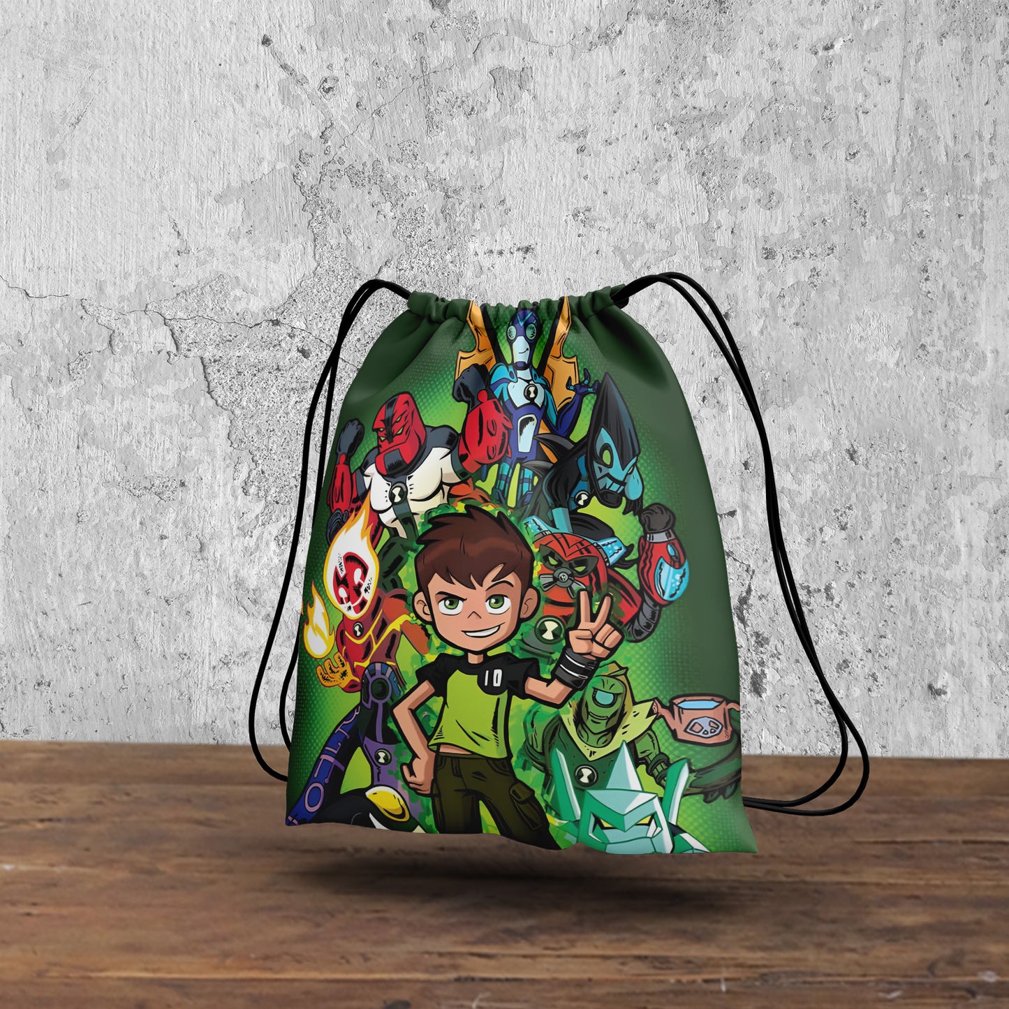 Ben 10 Omniverse Pattern Polyester String Backpack Bags for kids for Gym, Yoga, Tuition ,Beach Bag for 4-10 year boys and girls