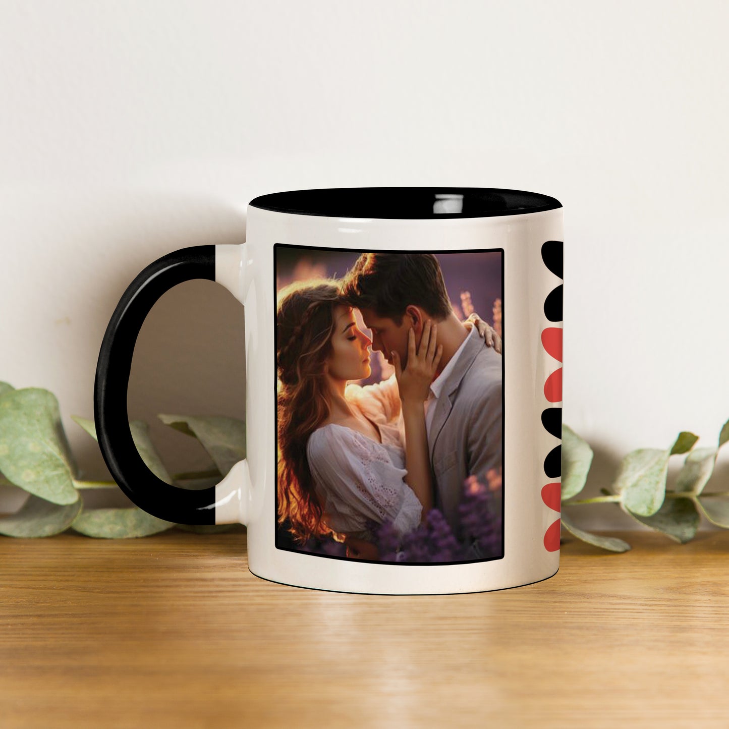 Best Couple Personalized Add Two Photos Black Handle 330 ml Coffee Mug