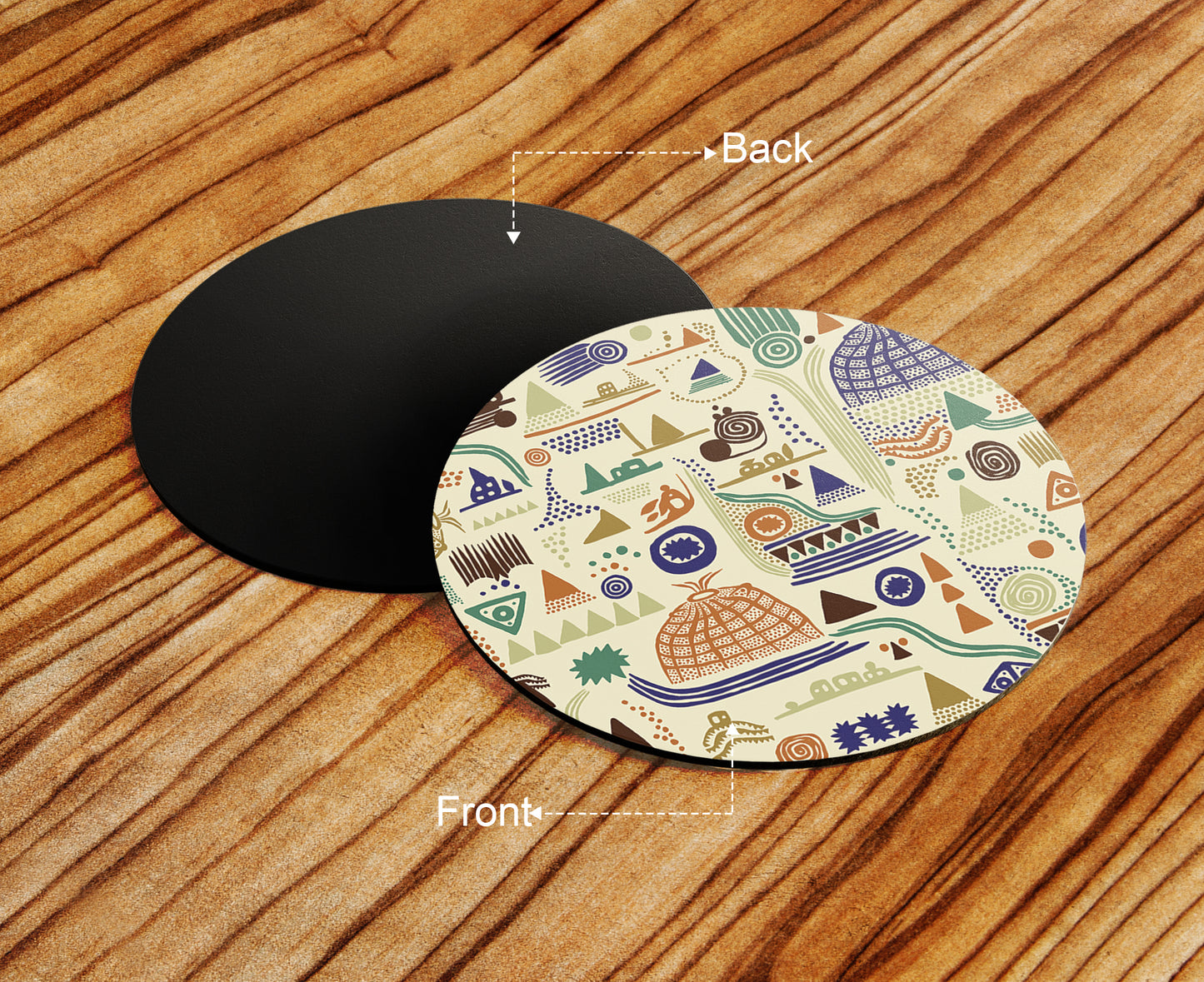 Abstract Shapes Seamless pattern Combo Mugs and Coaster(Set of 2 Mugs and 2 coasters) 330 ml Coffee Mug