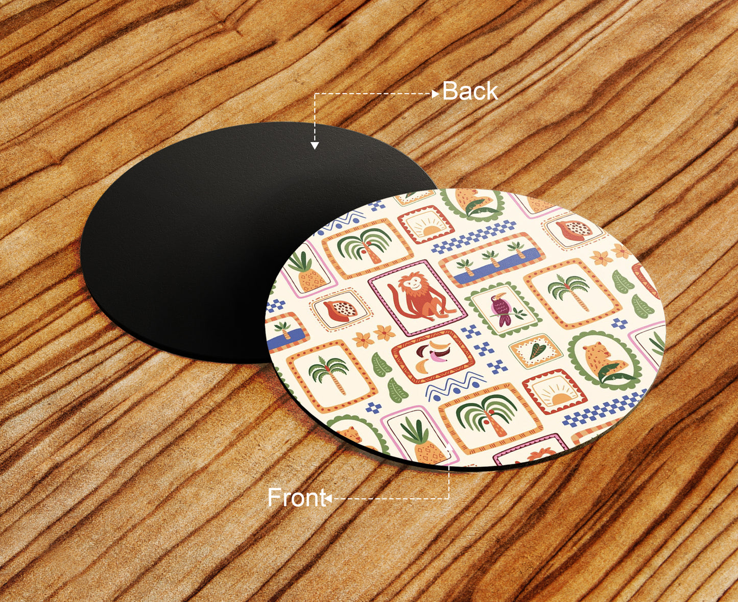 Tropical Jungle patchwork seamless pattern Combo Mugs and Coaster(Set of 2 Mugs and 2 coasters) 330 ml Coffee Mug