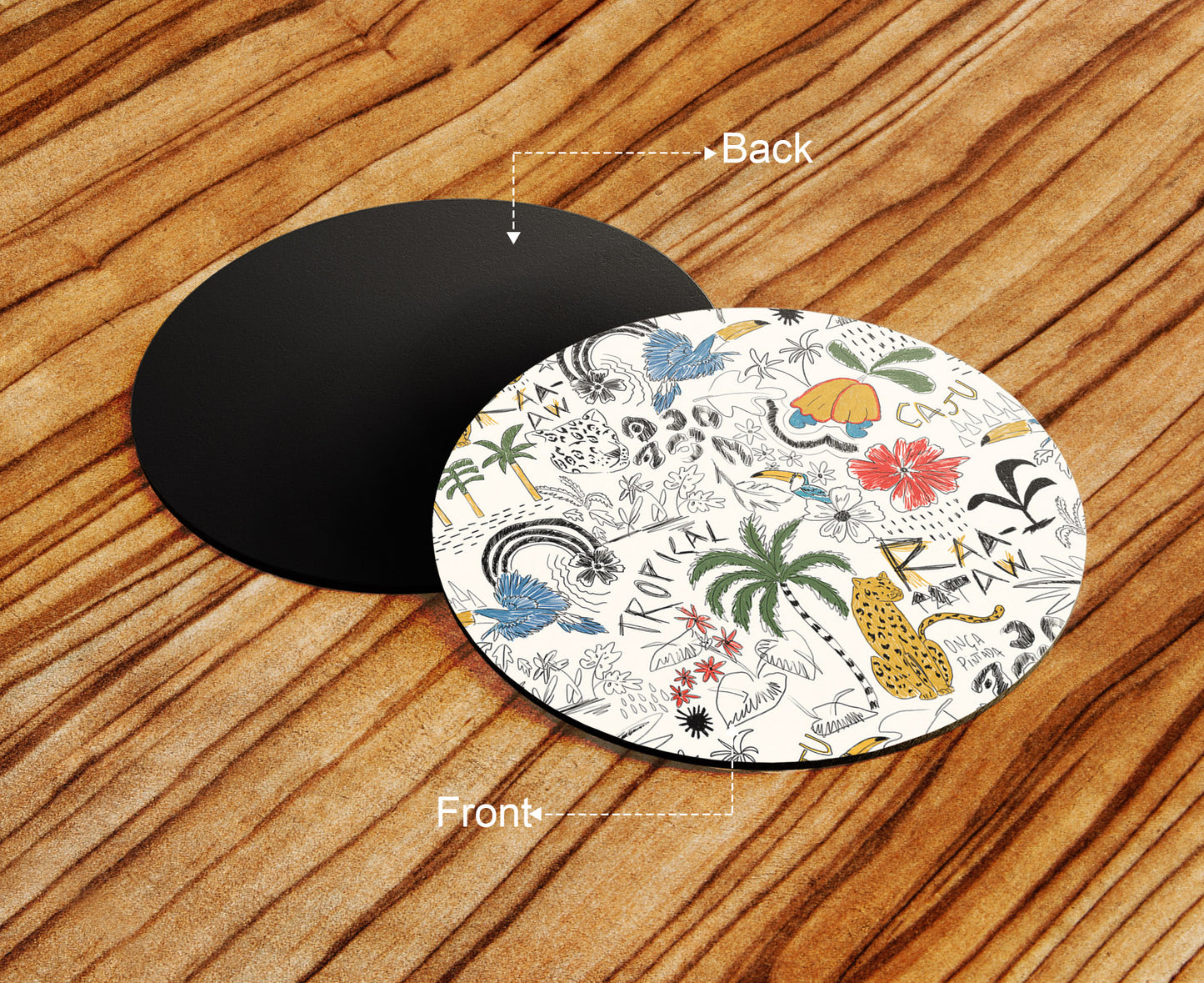 Animals and plants pattern Combo Mugs and Coaster(Set of 2 Mugs and 2 coasters) 330 ml Coffee Mug