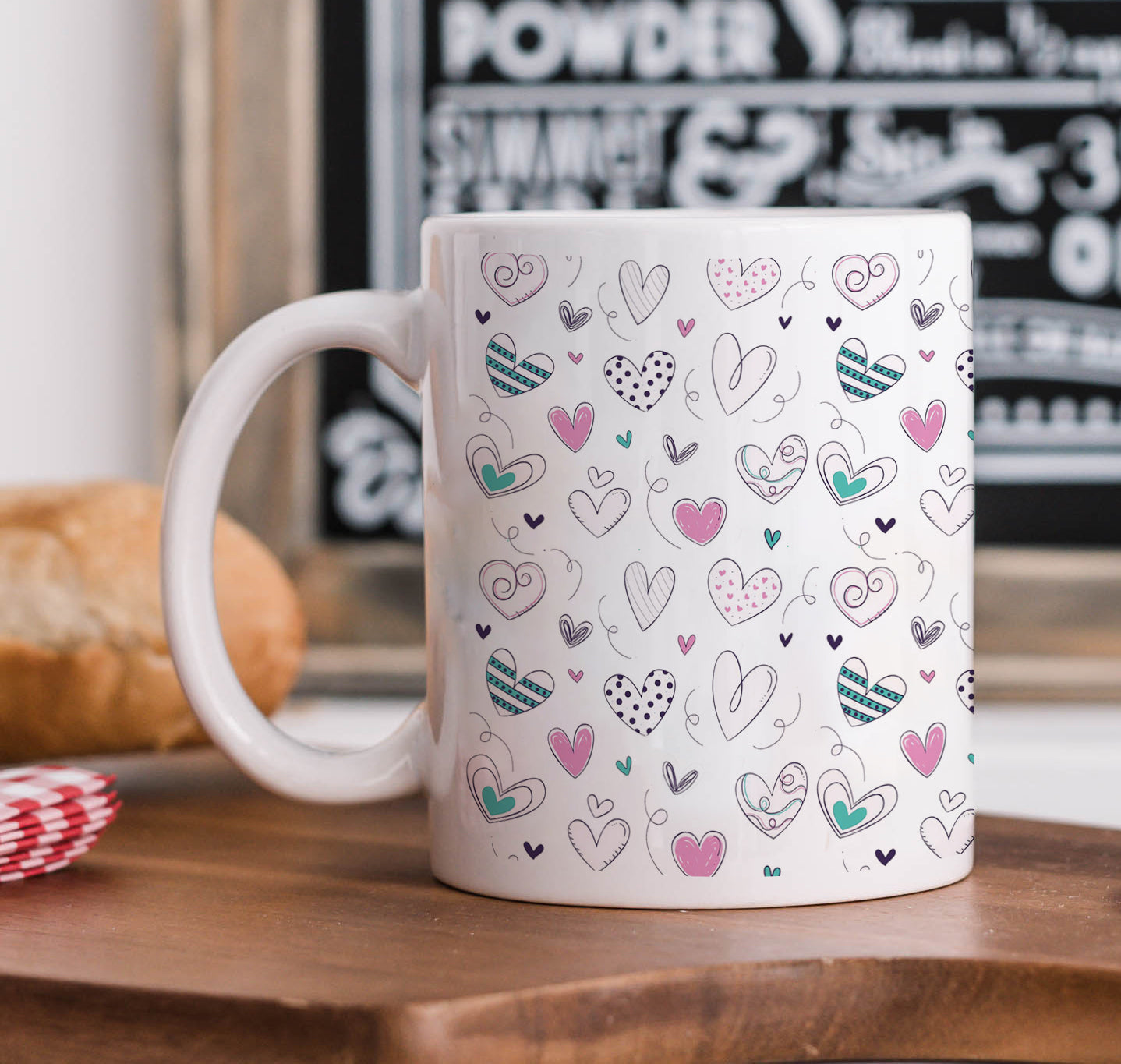 Pretty hearts pattern design White 330 ml Coffee Mug