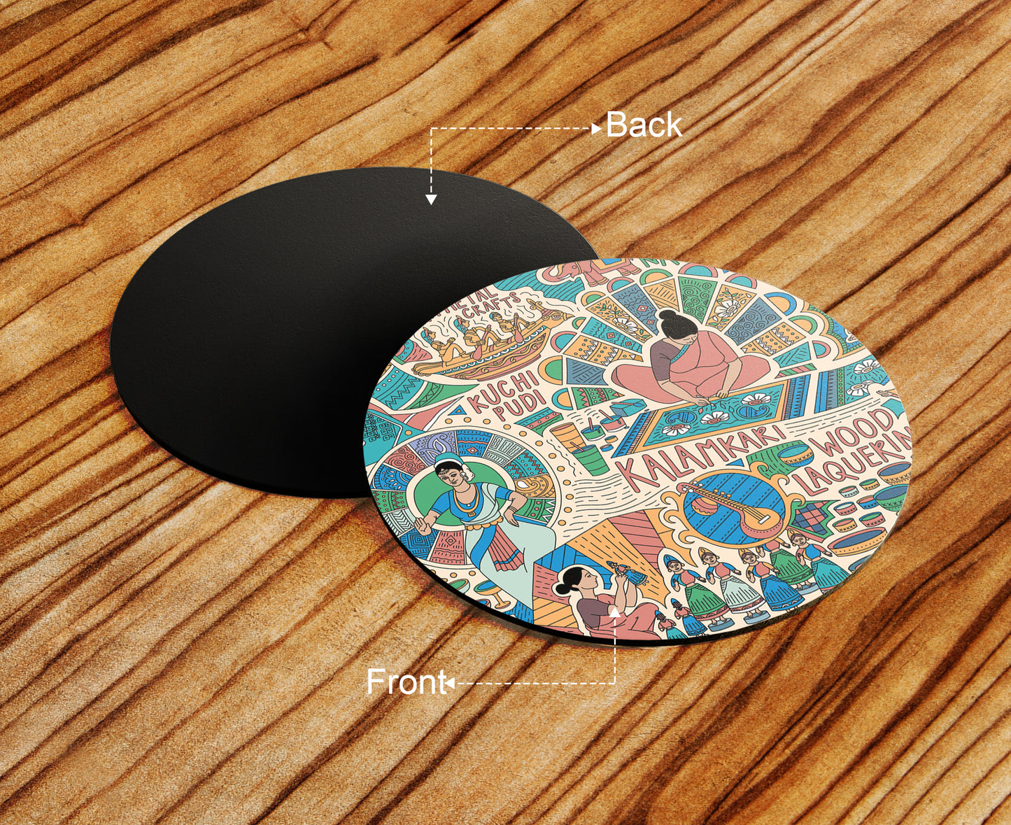 Andhra Pradesh Traditional Activities Combo Mugs and Coaster(Set of 2 Mugs and 2 coasters) 330 ml Coffee Mug