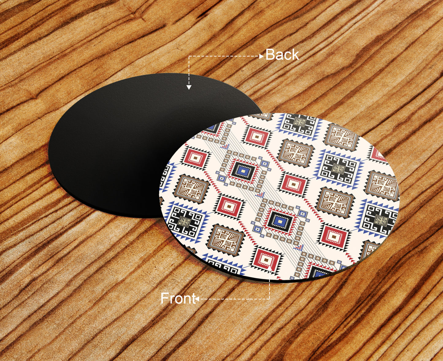Geometric Ethnic vector pattern Combo Mugs and Coaster(Set of 2 Mugs and 2 coasters) 330 ml Coffee Mug