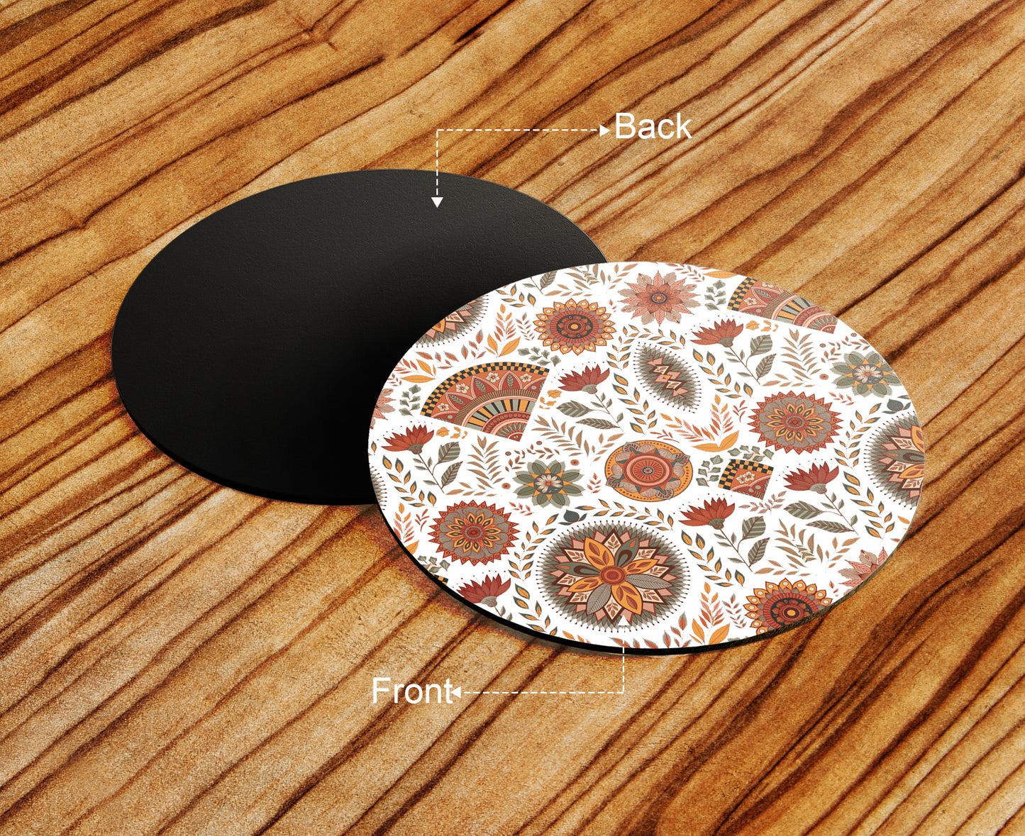 Vibrant Turkish Flower Pattern Mug and Coaster 330 ml Coffee Mug