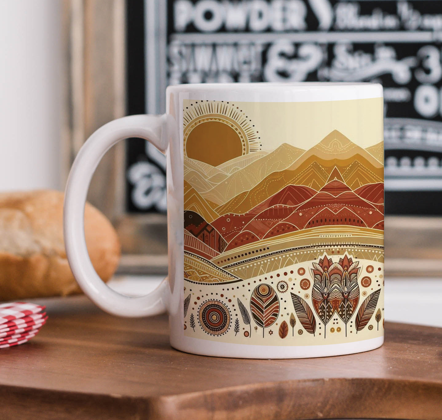 Abstract Art Mug and Keychain Combo 330 ml Coffee Mug