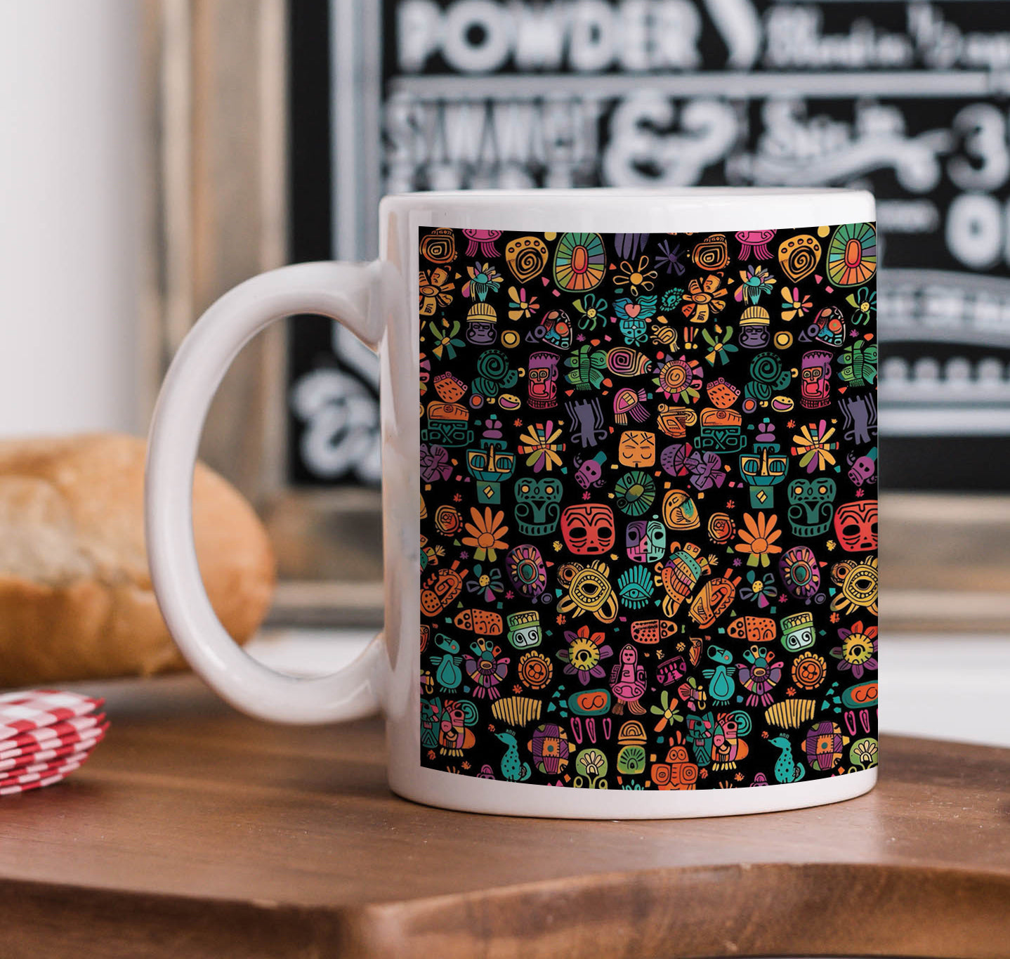 Colorful Monsters Design Mug and Keychain Combo 330 ml Coffee Mug