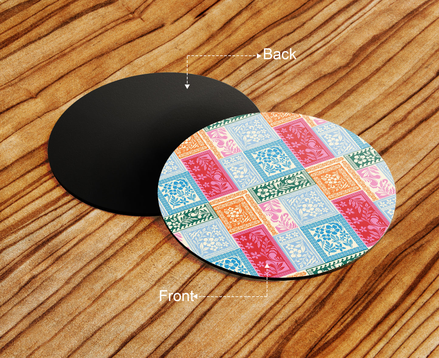 Textiles Design Combo Mugs and Coaster(Set of 2 Mugs and 2 coasters) 330 ml Coffee Mug