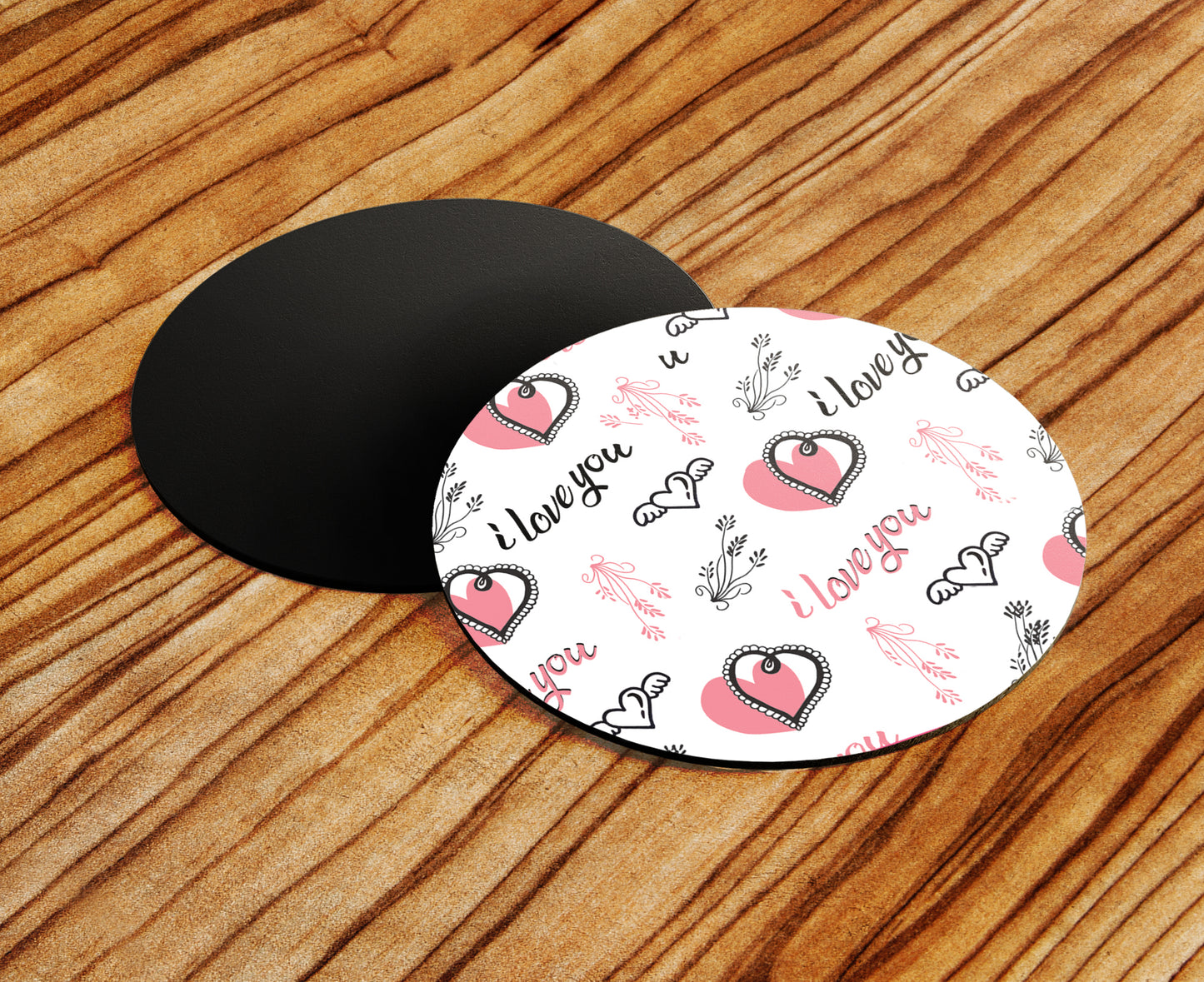 Hand Drawn Valentine Hearts and Plants pattern Mug and Coaster 330 ml Coffee Mug