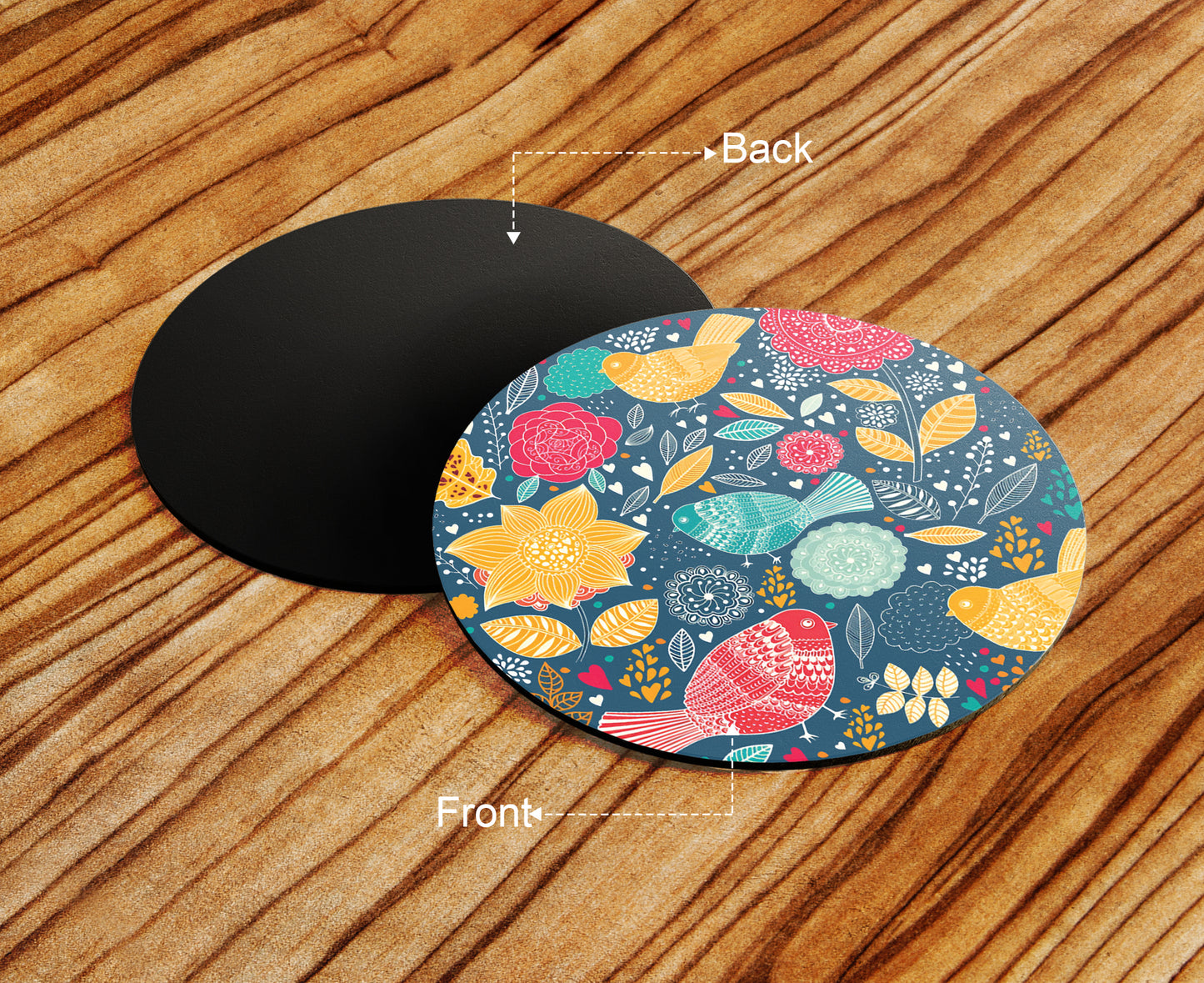 Birds and floral Seamless pattern Combo Mugs and Coaster(Set of 2 Mugs and 2 coasters) 330 ml Coffee Mug