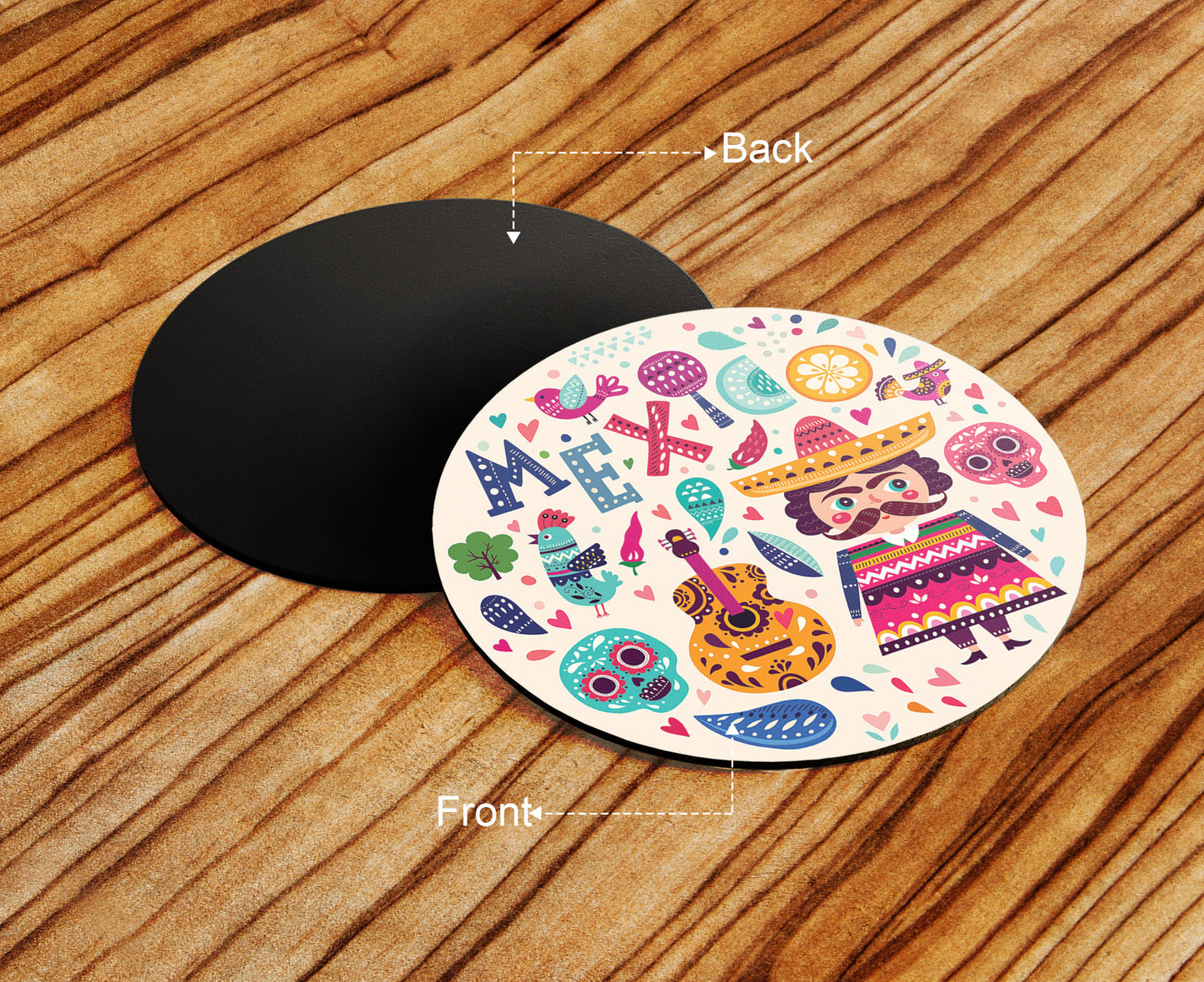 Mexico vector art Combo Mugs and Coaster(Set of 2 Mugs and 2 coasters) 330 ml Coffee Mug