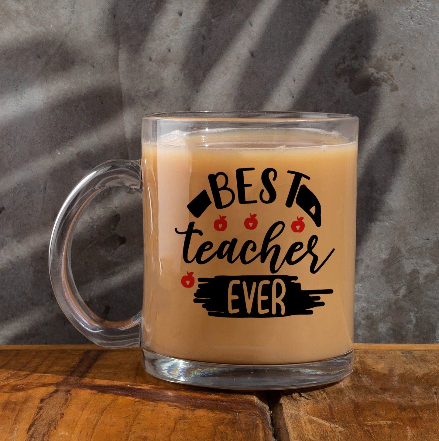 best teacher ever Printed Glass Mug