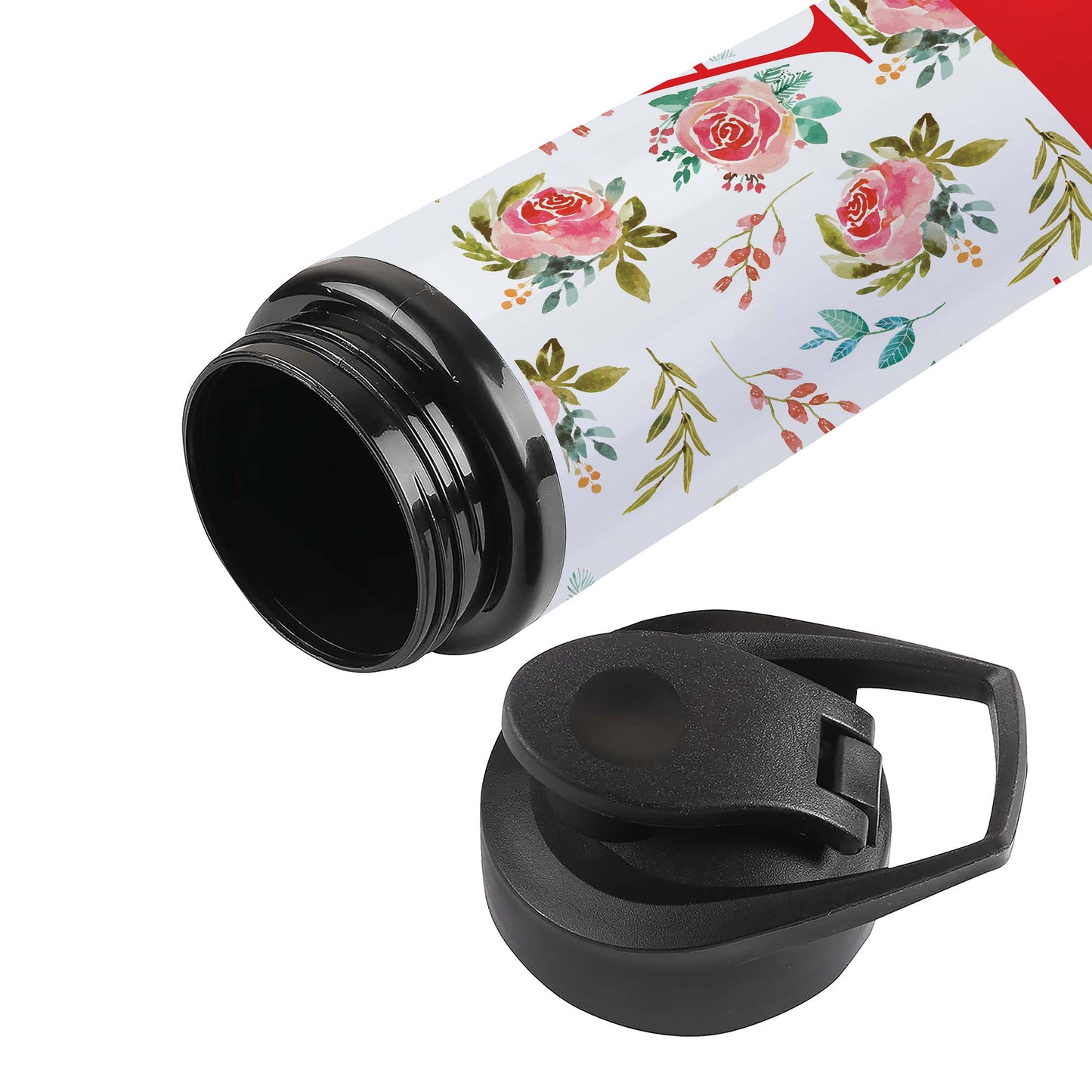 Personalised Floral Water Sports Bottle