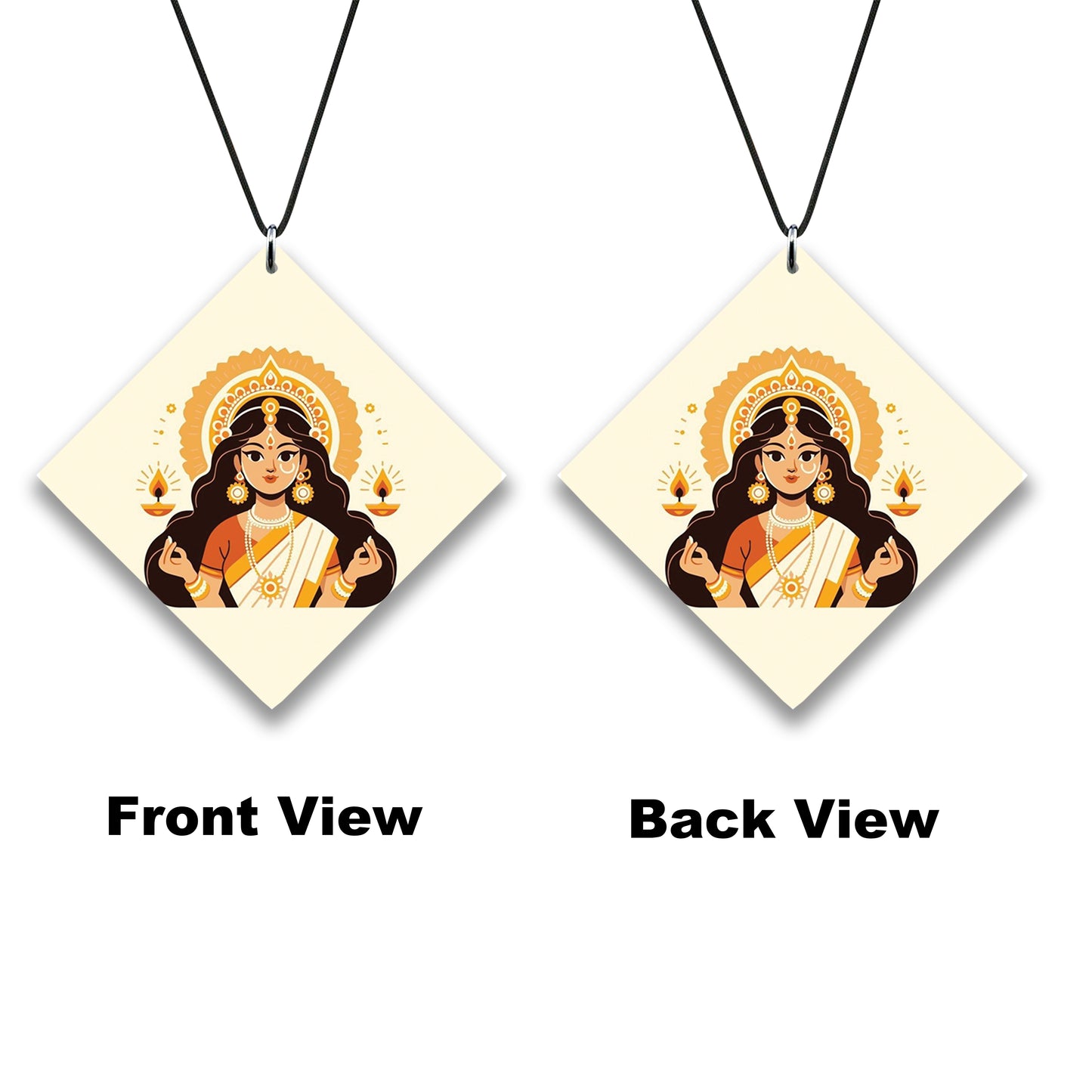 Durga Puja Idol Indian illustration Premium Glossy Printed Car Hangings