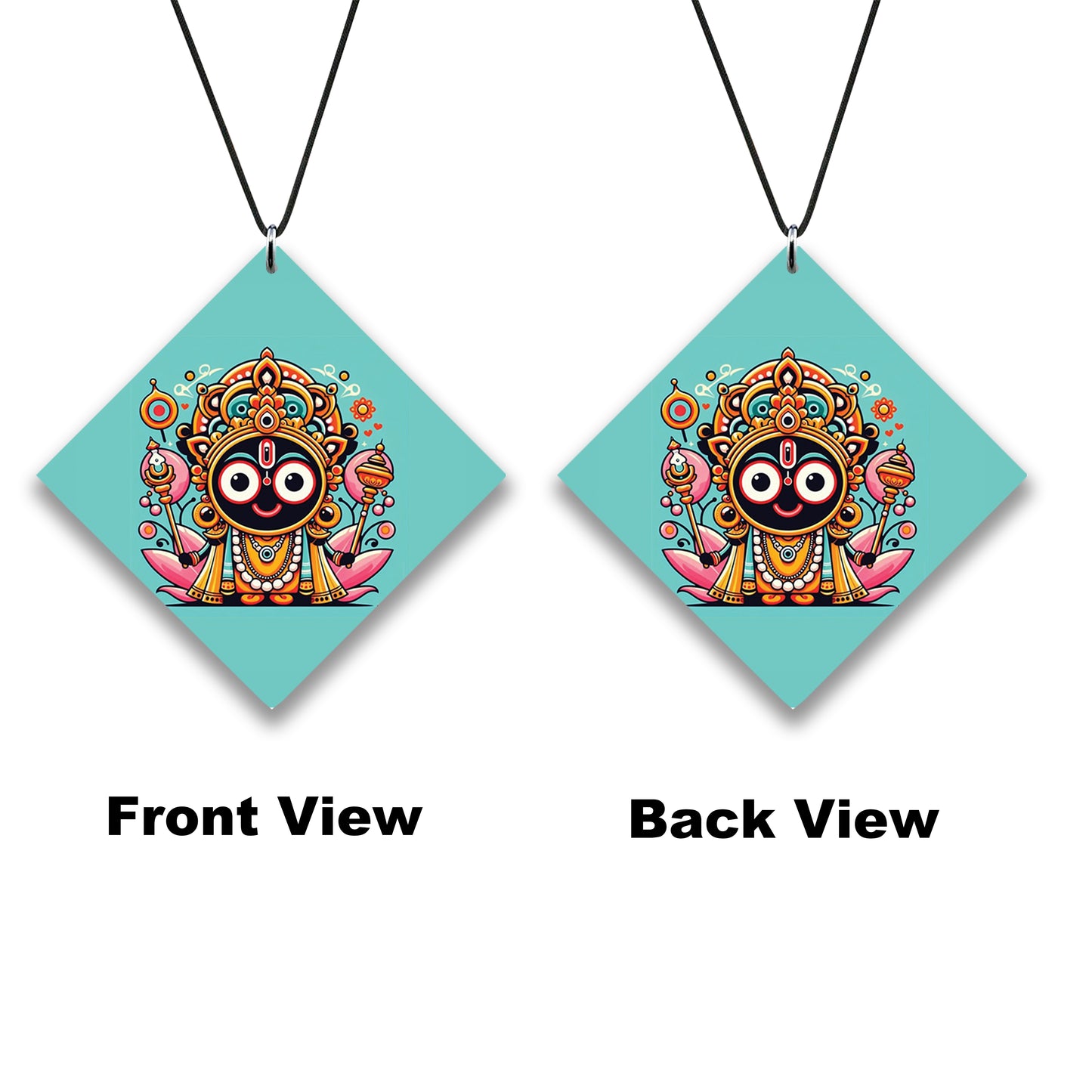 Cute Jagannath vector art Premium Glossy Printed Car Hangings