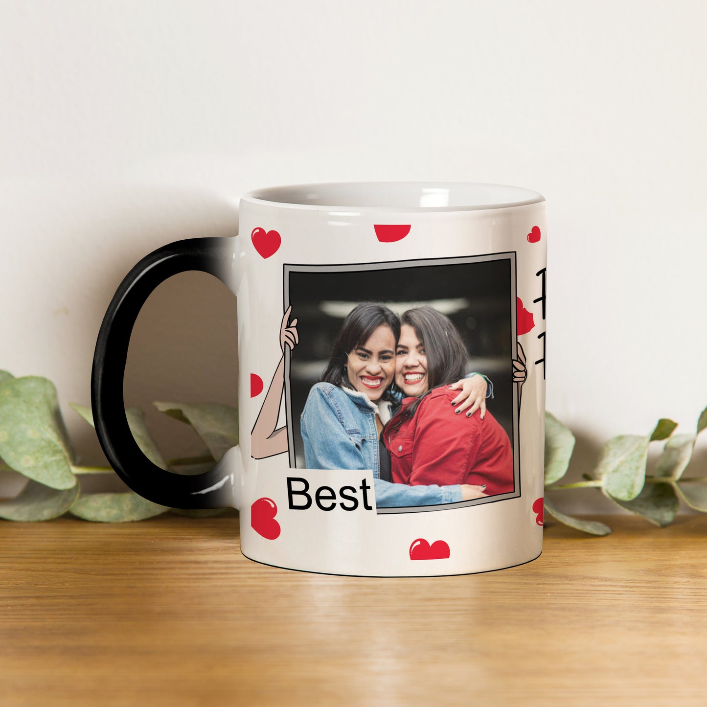 Friend forever customized add two photos magic mug 330 ml Coffee Mug