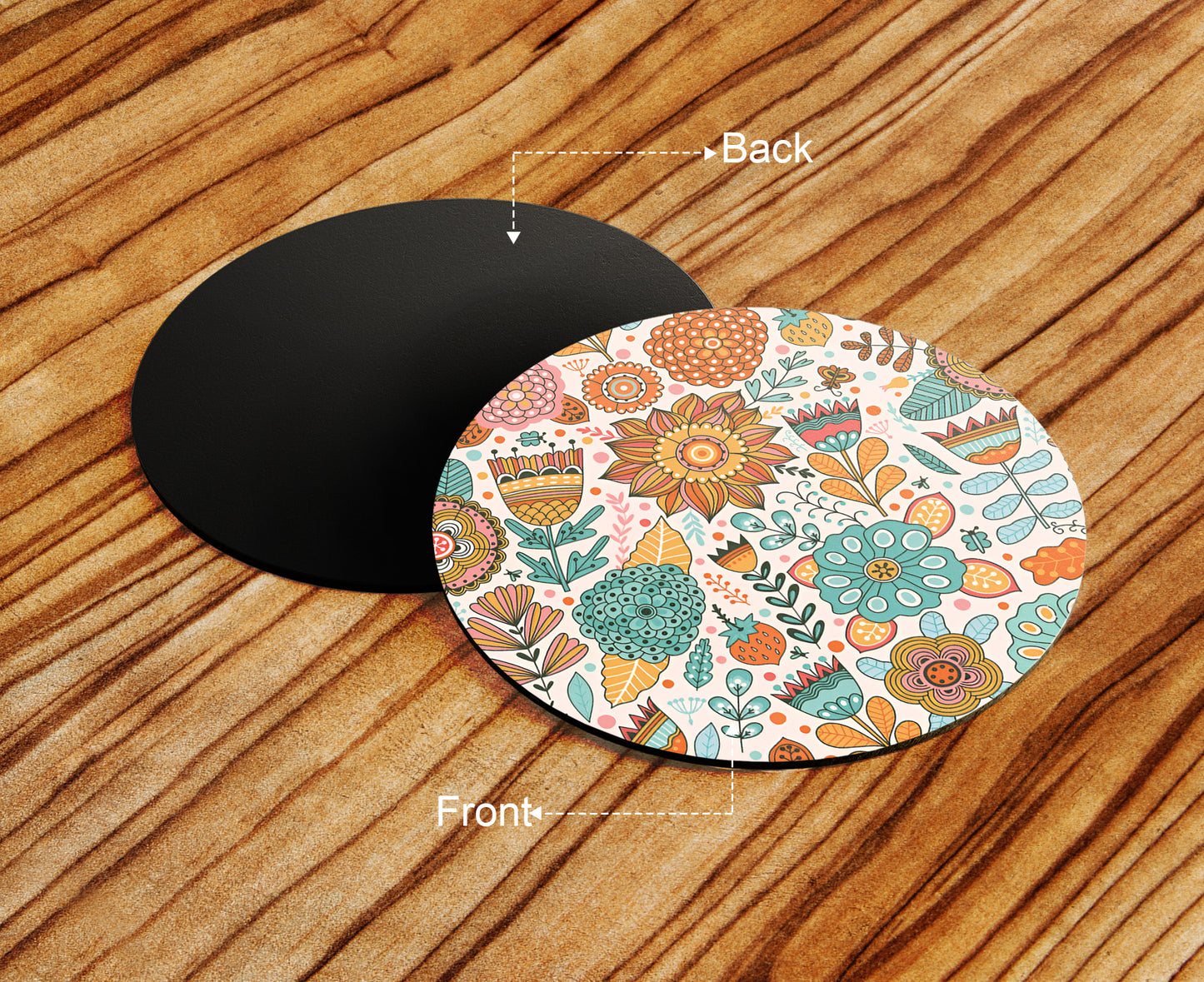 Vector flower Seamless pattern Combo Mugs and Coaster(Set of 2 Mugs and 2 coasters) 330 ml Coffee Mug