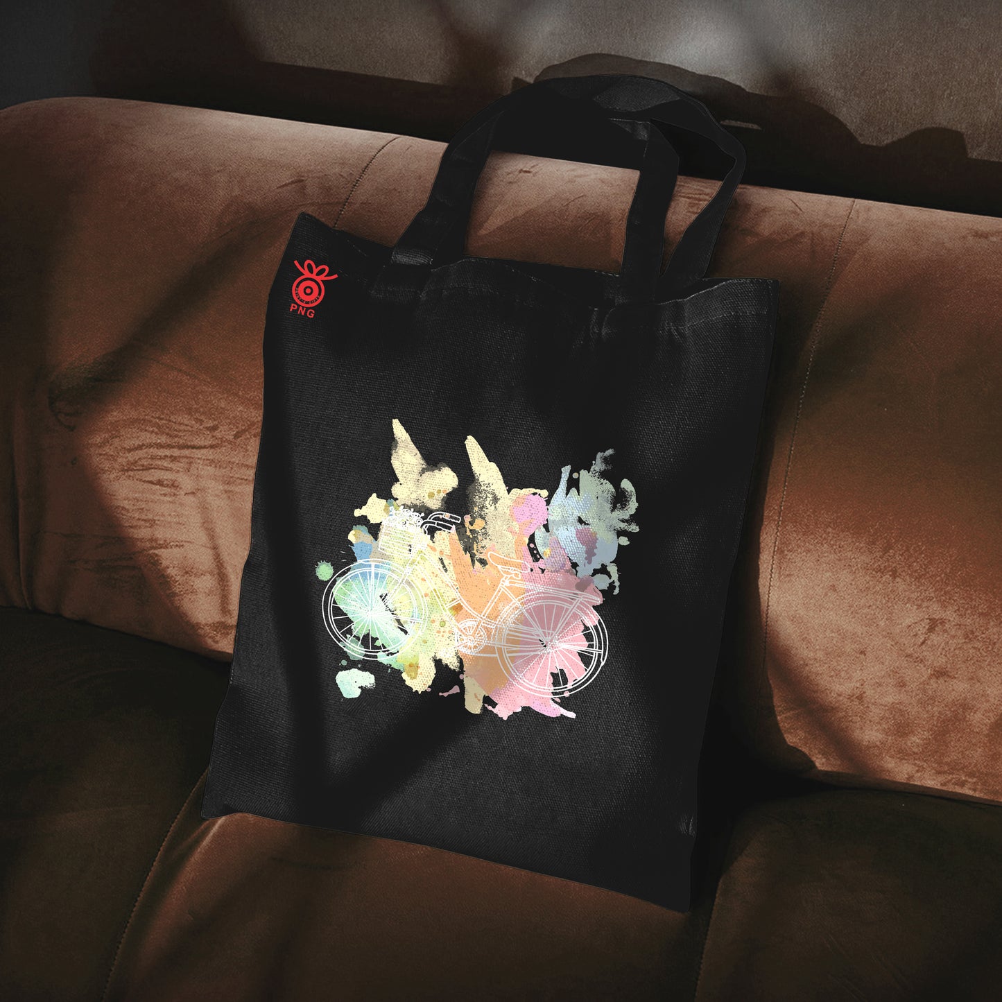 Bicycle With Flowers Design Tote Bag (14 X 16 Inches) For Shopping, College, Travel