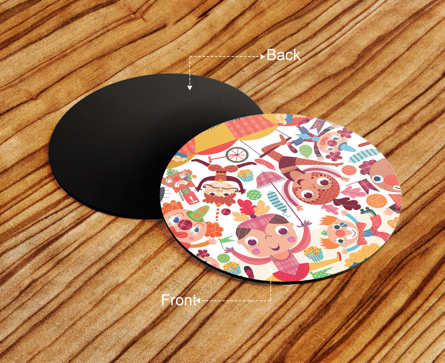 Colorful hand drawn Circus illustration Combo Mugs and Coaster(Set of 2 Mugs and 2 coasters) 330 ml Coffee Mug