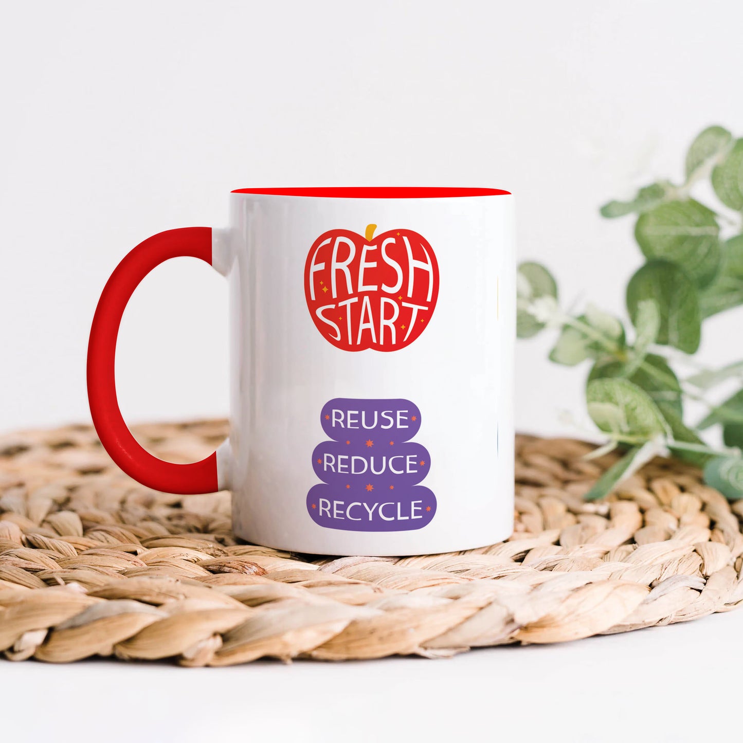 Flat design retro sticker collection Red Handle 330 ml Coffee Mug