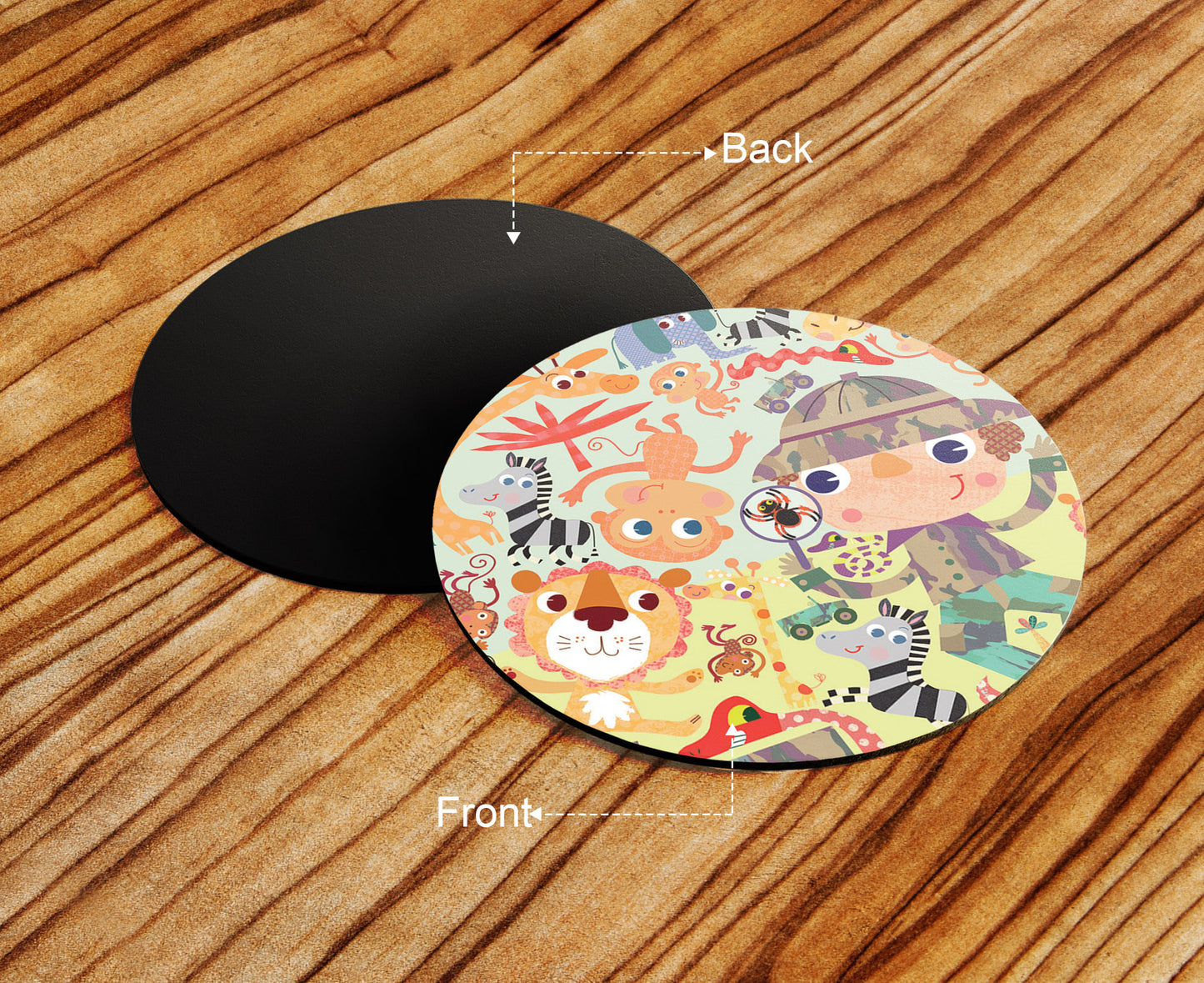 Colorful hand drawn animal zoo illustration Combo Mugs and Coaster(Set of 2 Mugs and 2 coasters) 330 ml Coffee Mug