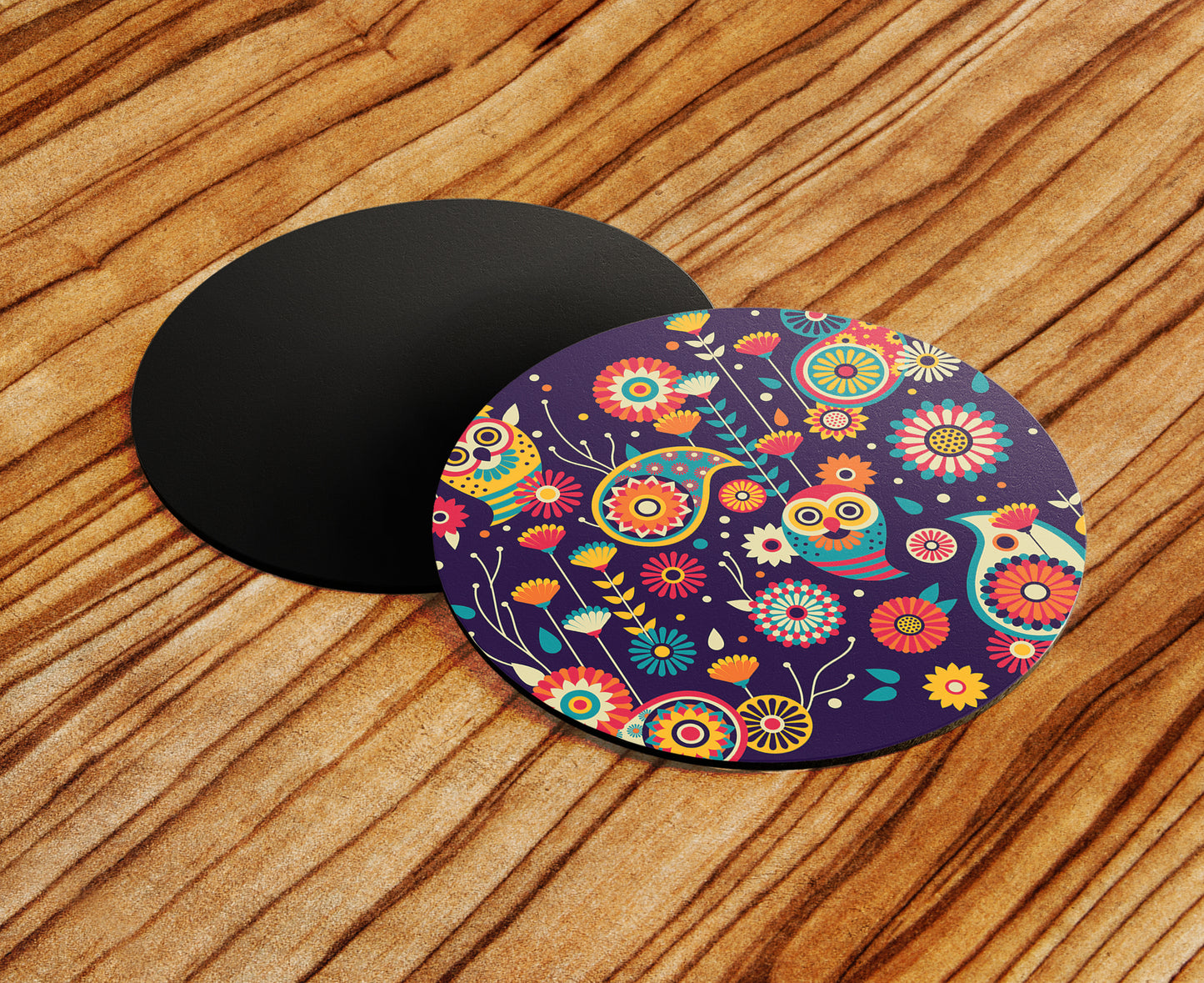 Abstract Owl Pattern Mug and Coaster 330 ml Coffee Mug