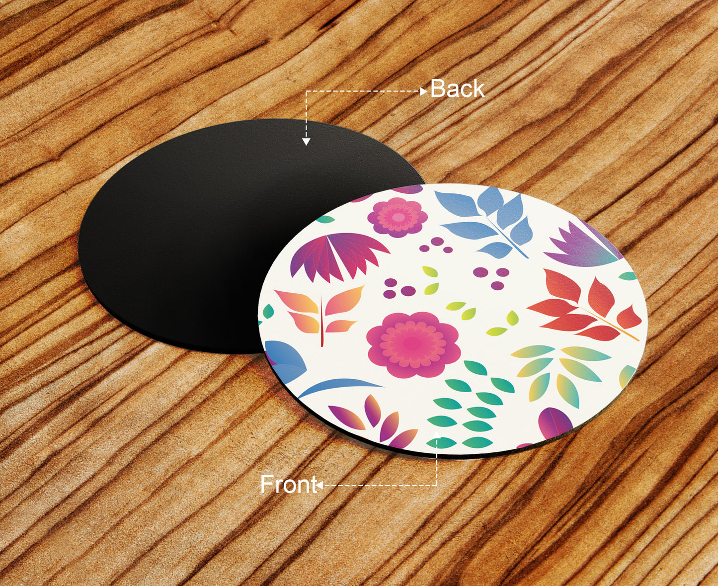 Cartoon Flowers and Leaves Seamless Pattern Mug and Coaster 330 ml Coffee Mug