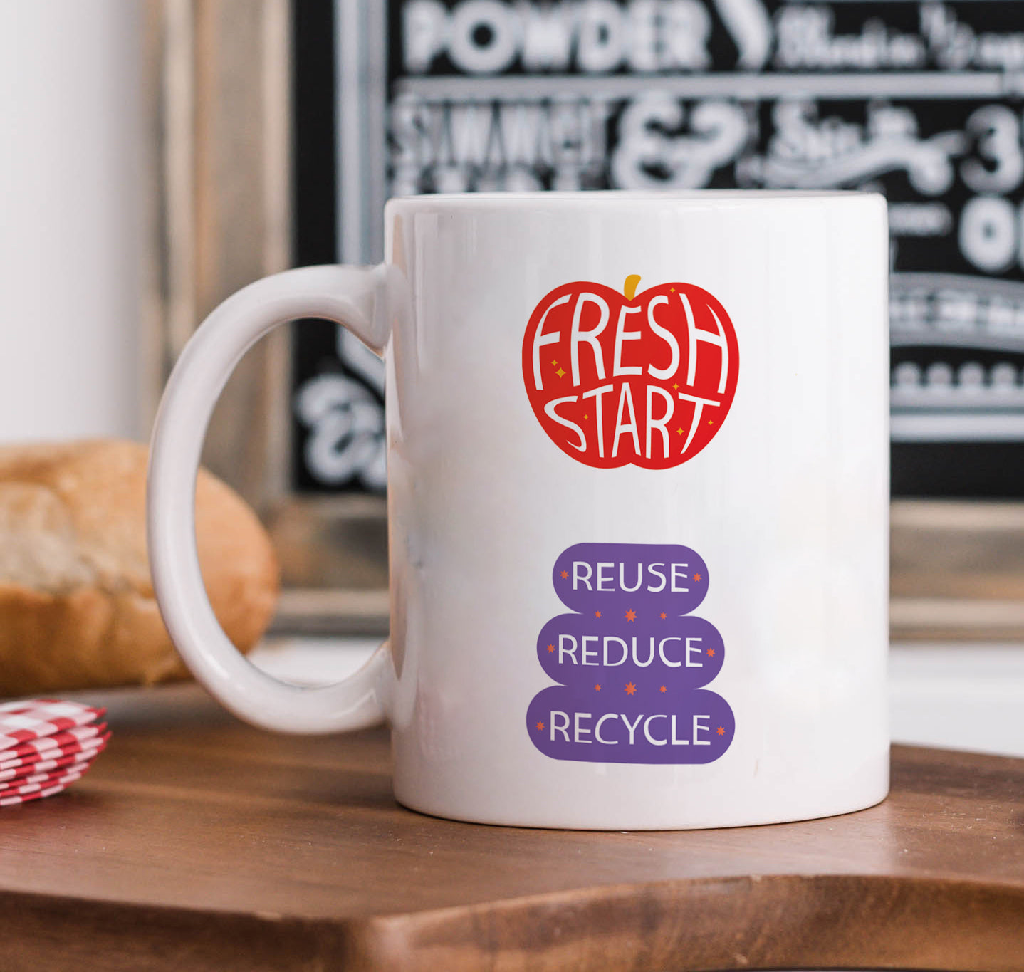 Flat design retro sticker collection White 330 ml Coffee Mug