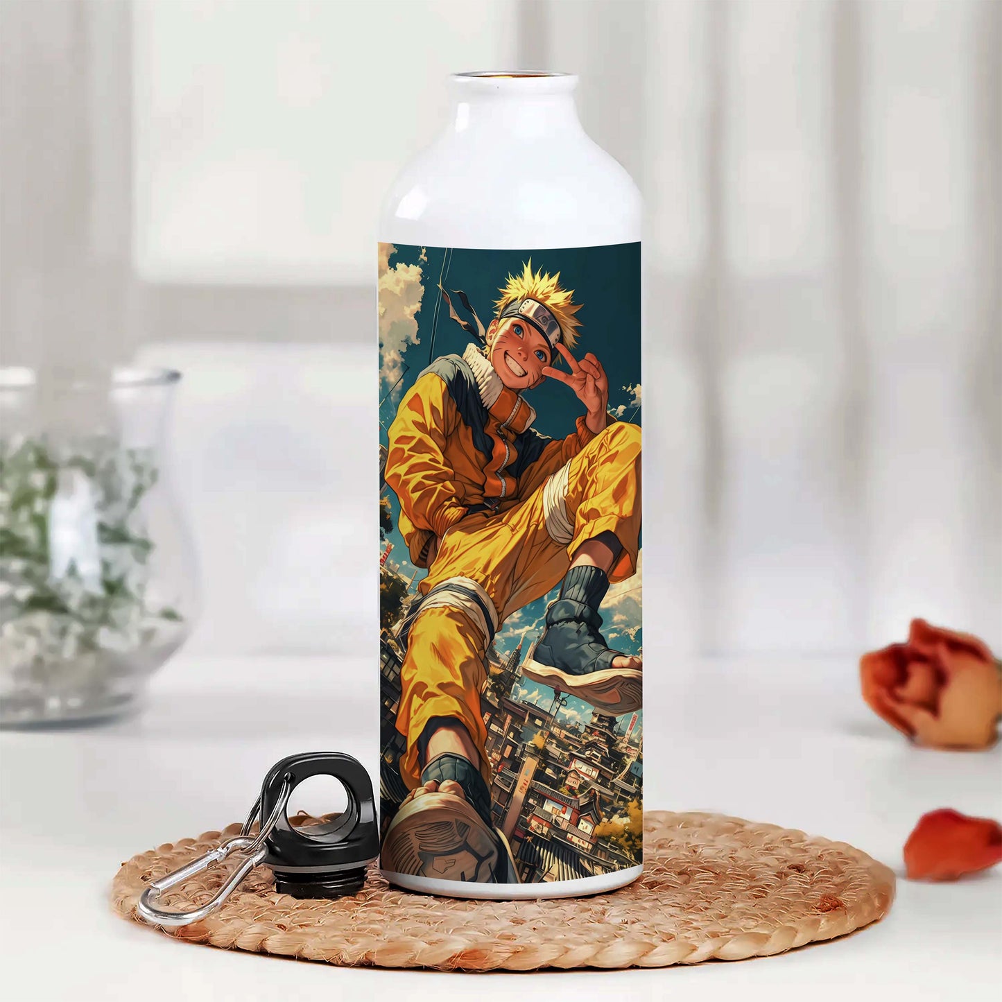 Naruto 2 Printed Aluminum Sipper Water Bottle 750 ml For Gym, Yoga, Kids, Boys, Girls, Brother, Sister, Babies, Baby, Workout, Adults