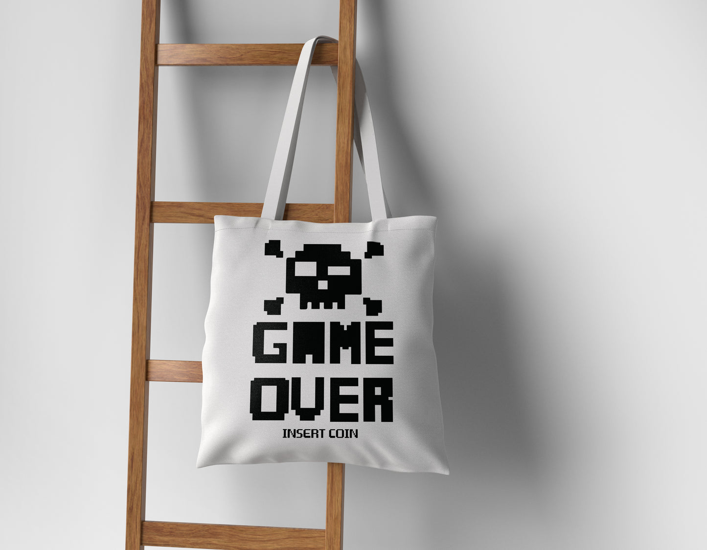 Game Over Design Tote Bag (14 X 16 Inches) For Shopping, College, Travel