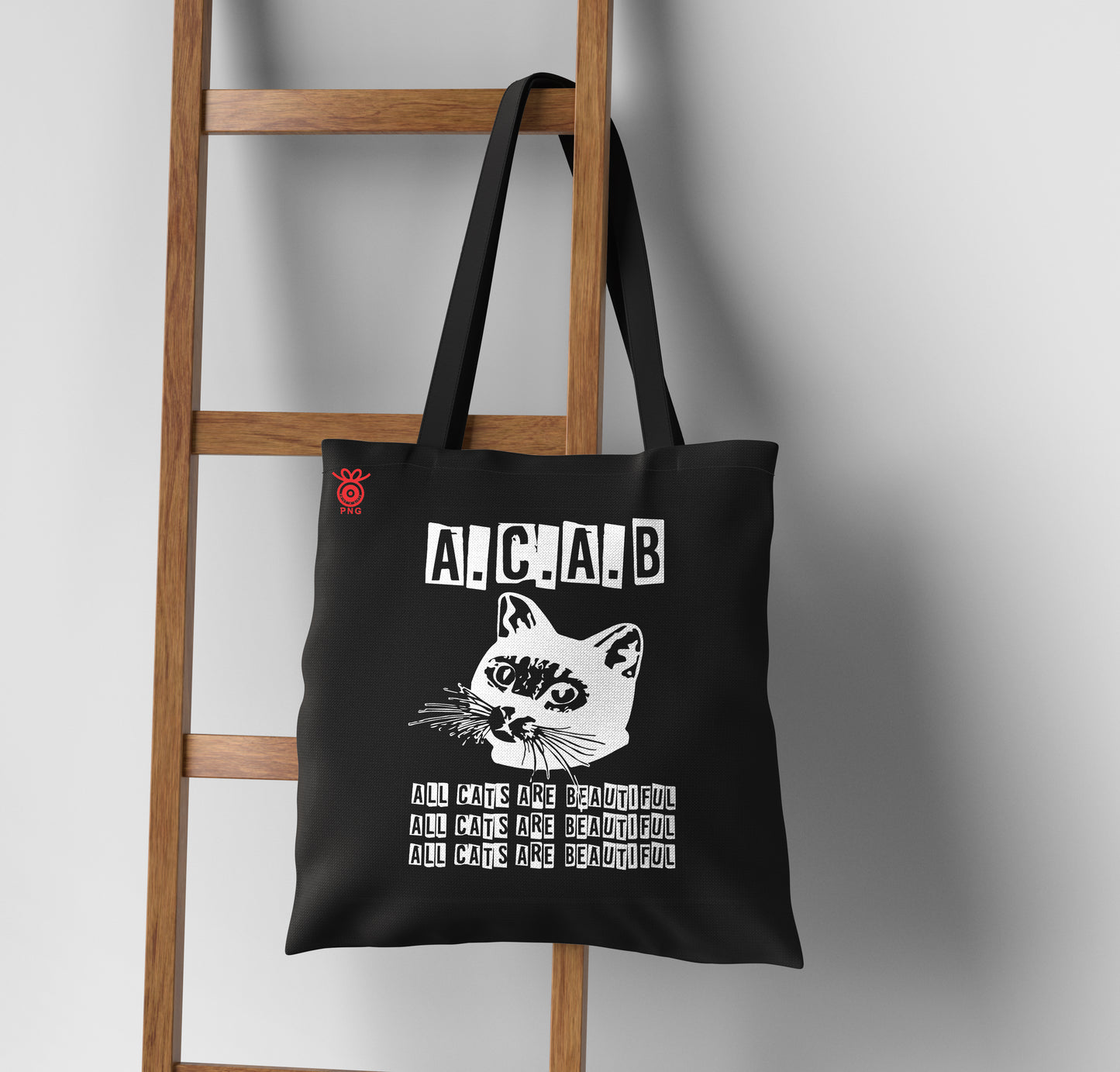 All Cats are Beautiful text Design Tote Bag (14 X 16 Inches) For Shopping, College, Travel