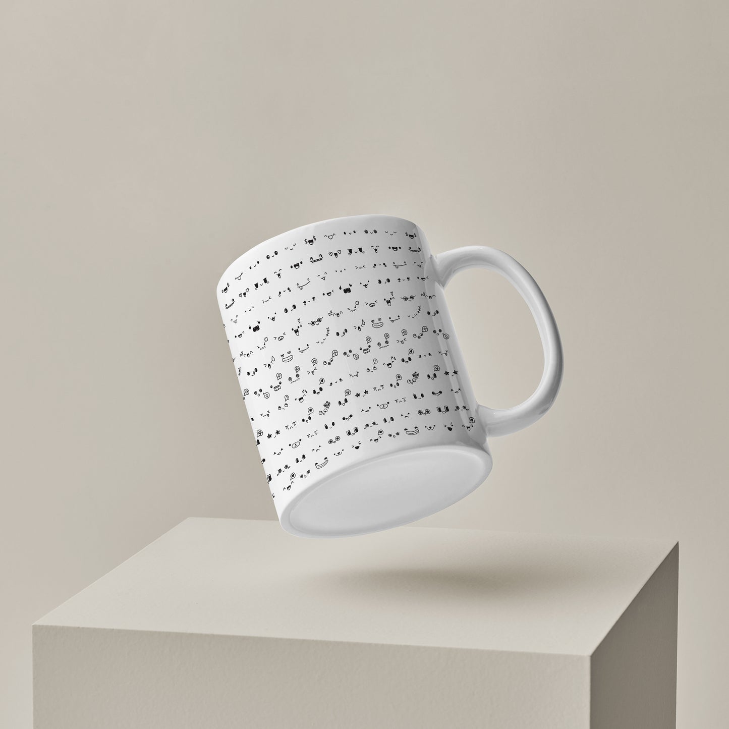 kawaii faces doodle art design pattern White 330 ml Coffee Mug