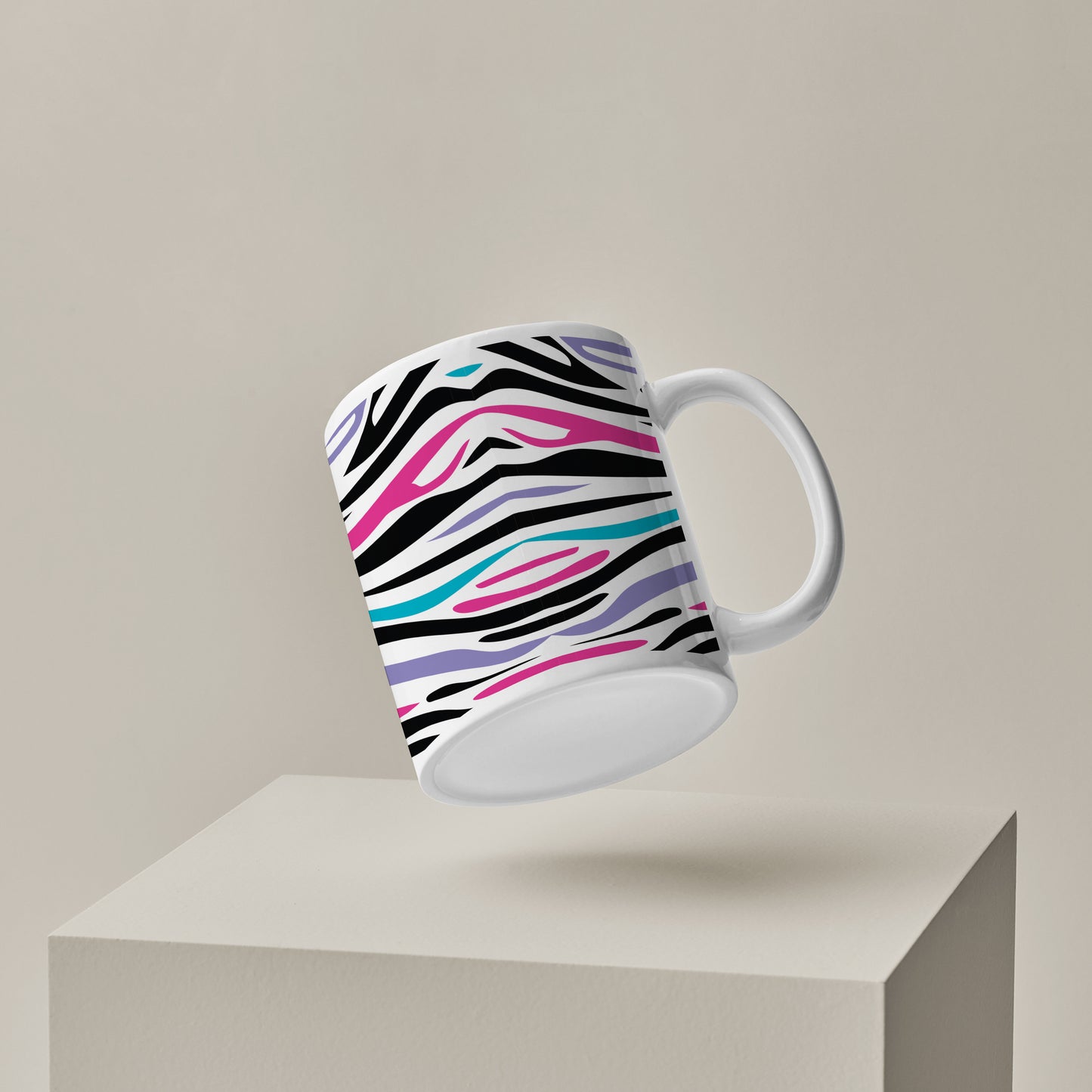 Colorful Tiger Skin with Waving effect White 330 ml Coffee Mug