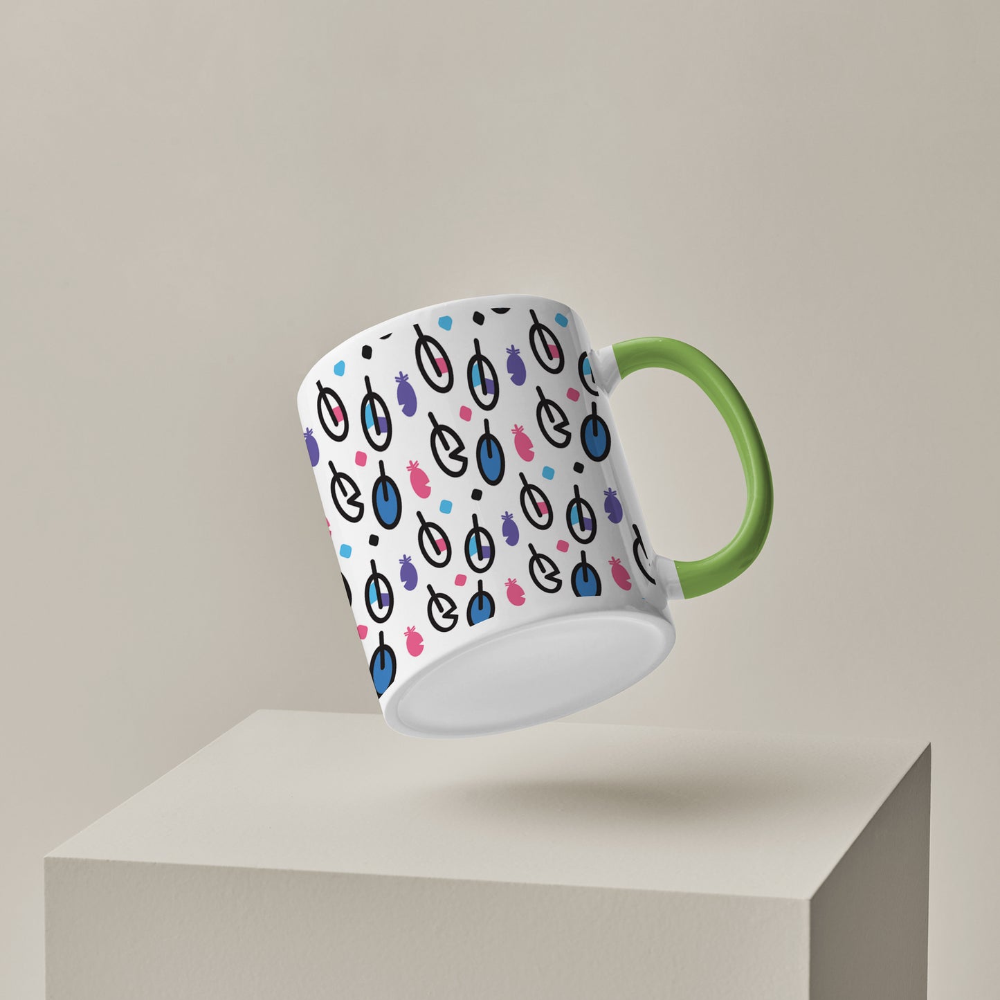 vector leaves pattern design Pattern Lite Green Handle 330 ml Coffee Mug