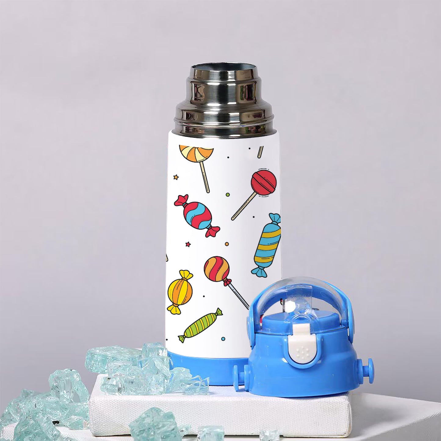 Sweet candy doodles seamless pattern 500ml kids Bottle