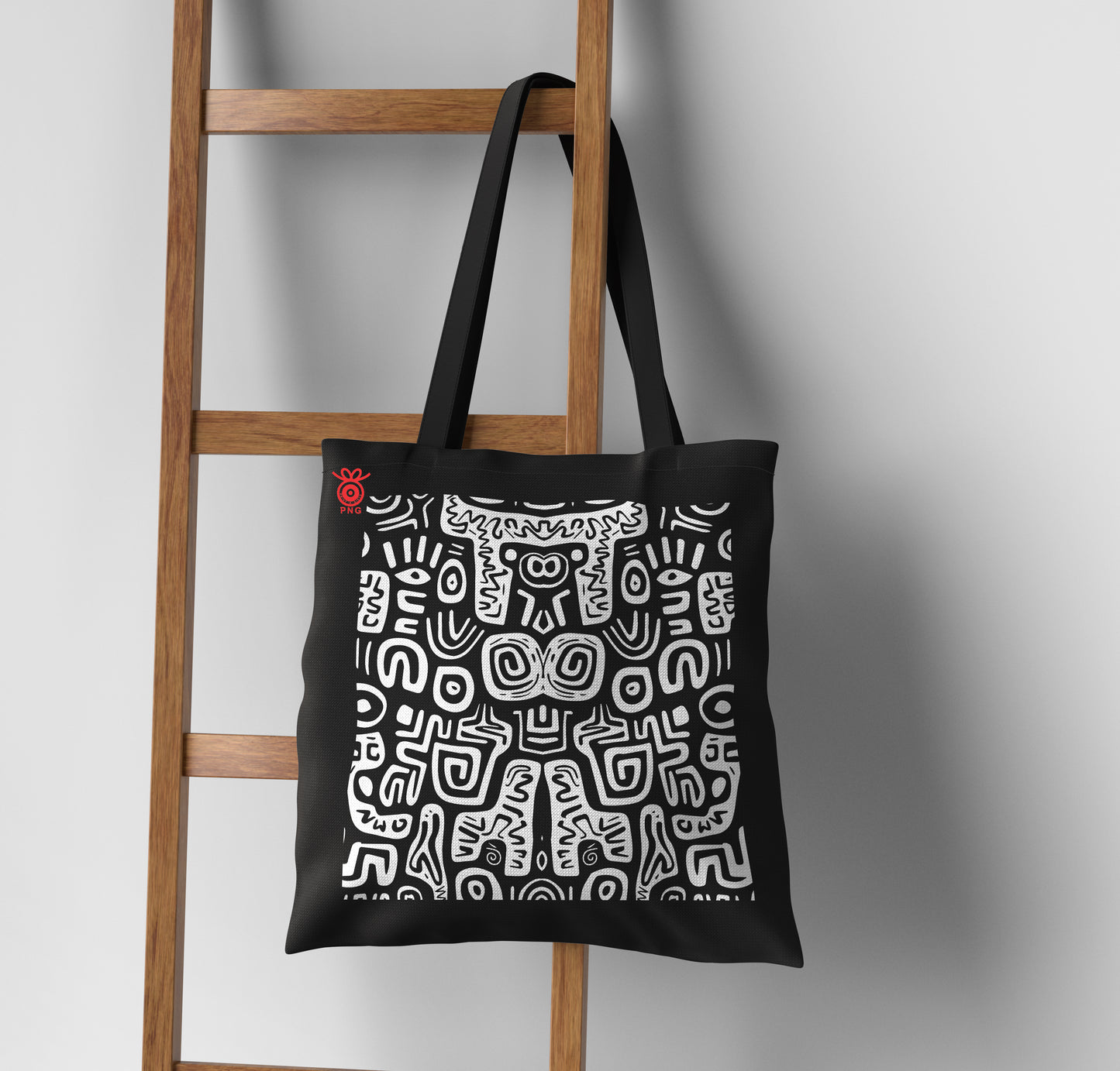 Black and white seamless Design Tote Bag (14 X 16 Inches) For Shopping, College, Travel