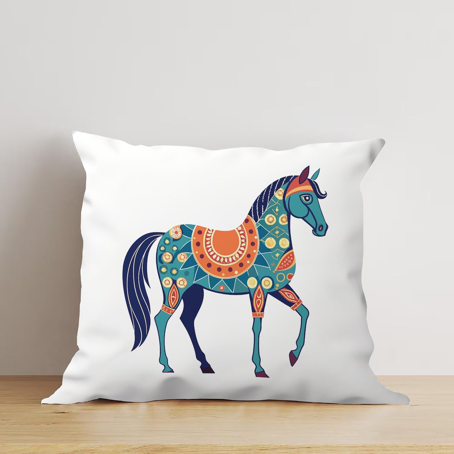 Colorful horse design Cushion (12x12 inches) Pack of 1
