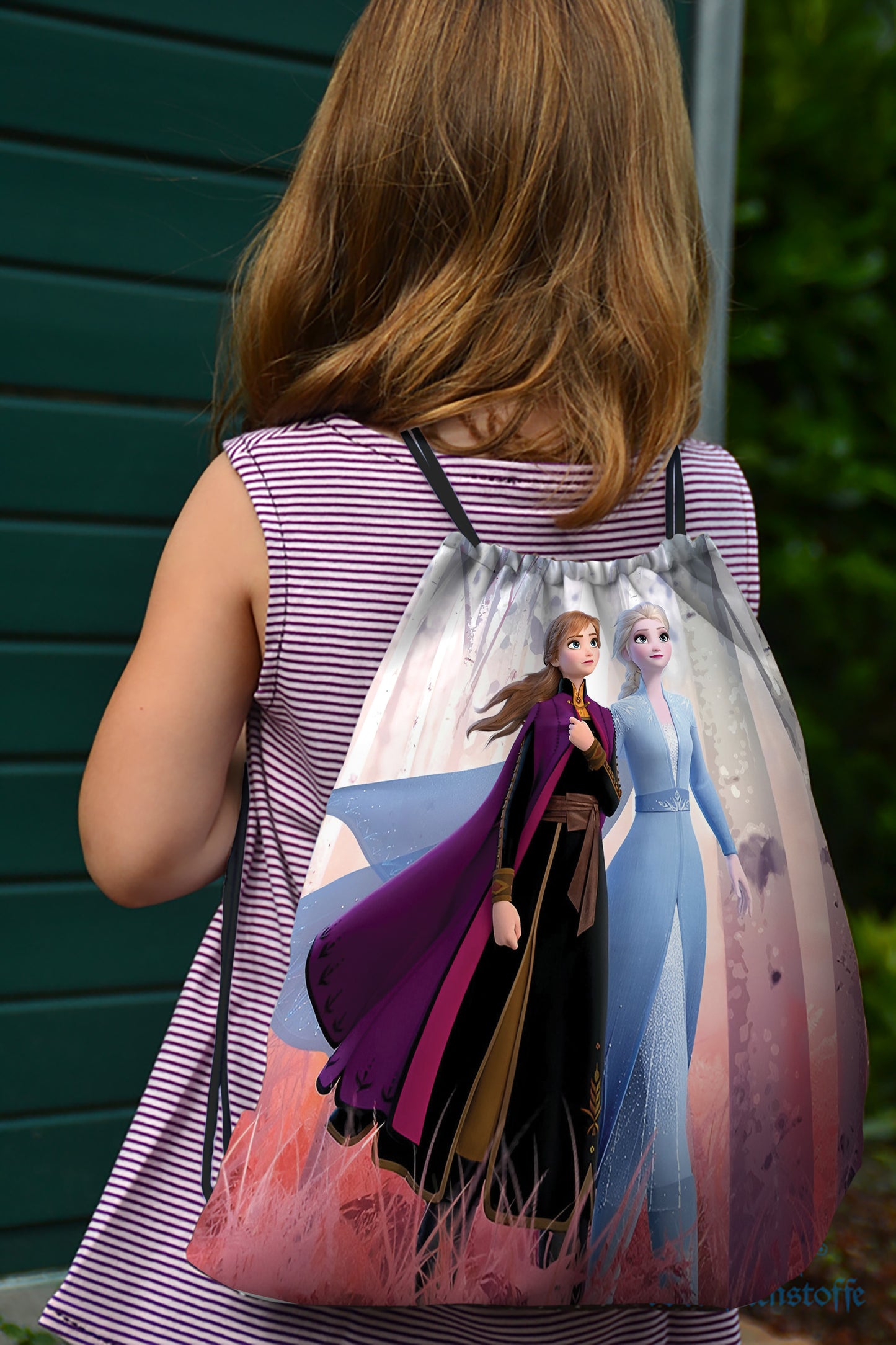 Elsa and Anna Frozen Pattern Polyester String Backpack Bags for kids for Gym, Yoga, Tuition ,Beach Bag for 4-10 year boys and girls