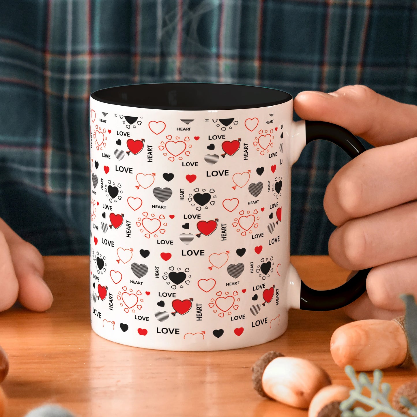 Romantic Hand Drawn Elements With Love Lettering design 330 ml Coffee Mug
