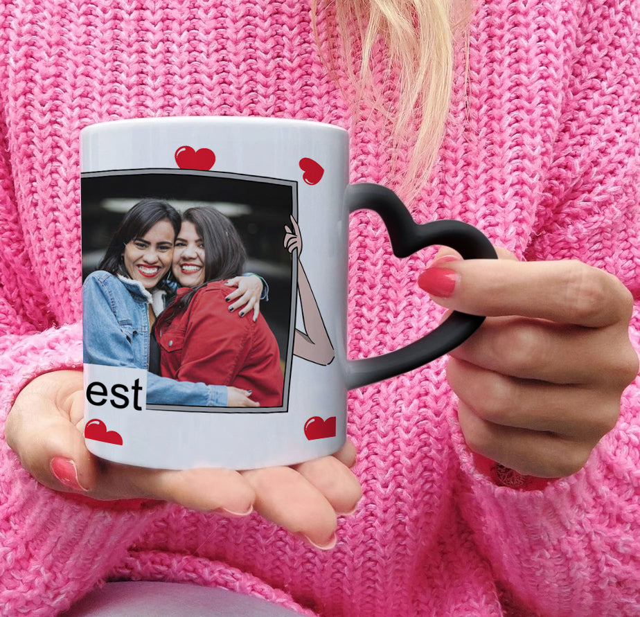 Best Friend forever personalized two photos magic mug 330 ml Coffee Mug