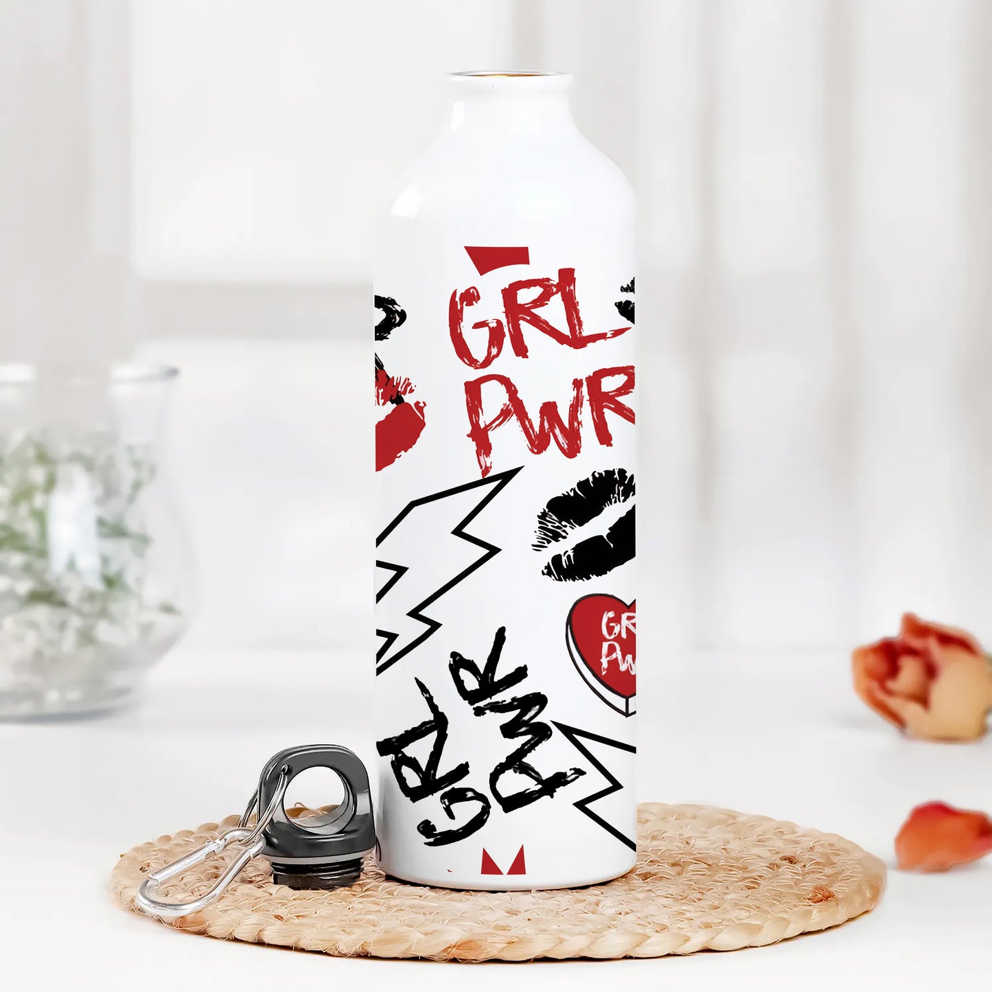 Girl power typography pattern Printed Normal Sipper Water Bottle 750 ml For Gym, Yoga, Kids, Boys, Girls, Brother, Sister, Babies, Baby, Workout, Adults