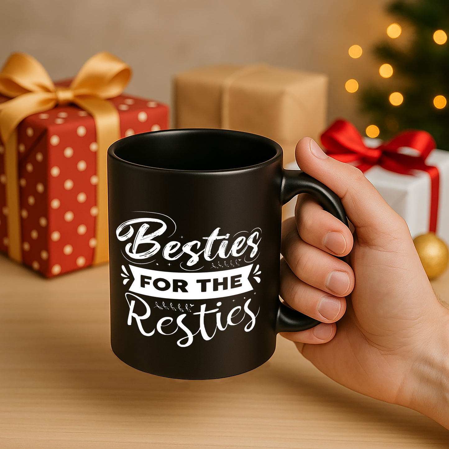 Besties For the Resties 330 ml Black Coffee Mug (Pack of 1)