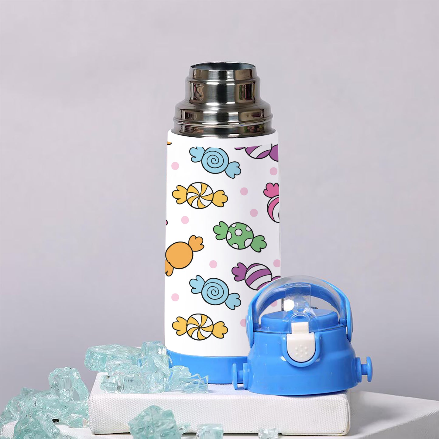 Hand drawn colorful candy pattern 500ml kids Bottle