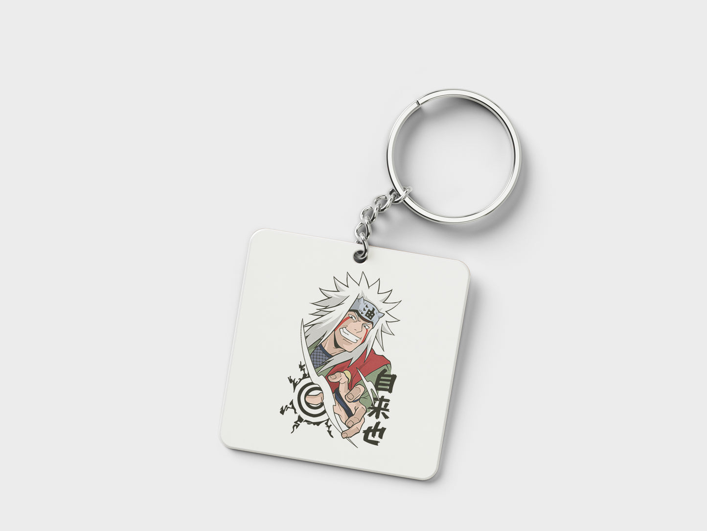 Toad sage Mater Jiraiya Printed Square Shape Wooden Keyring with Chain