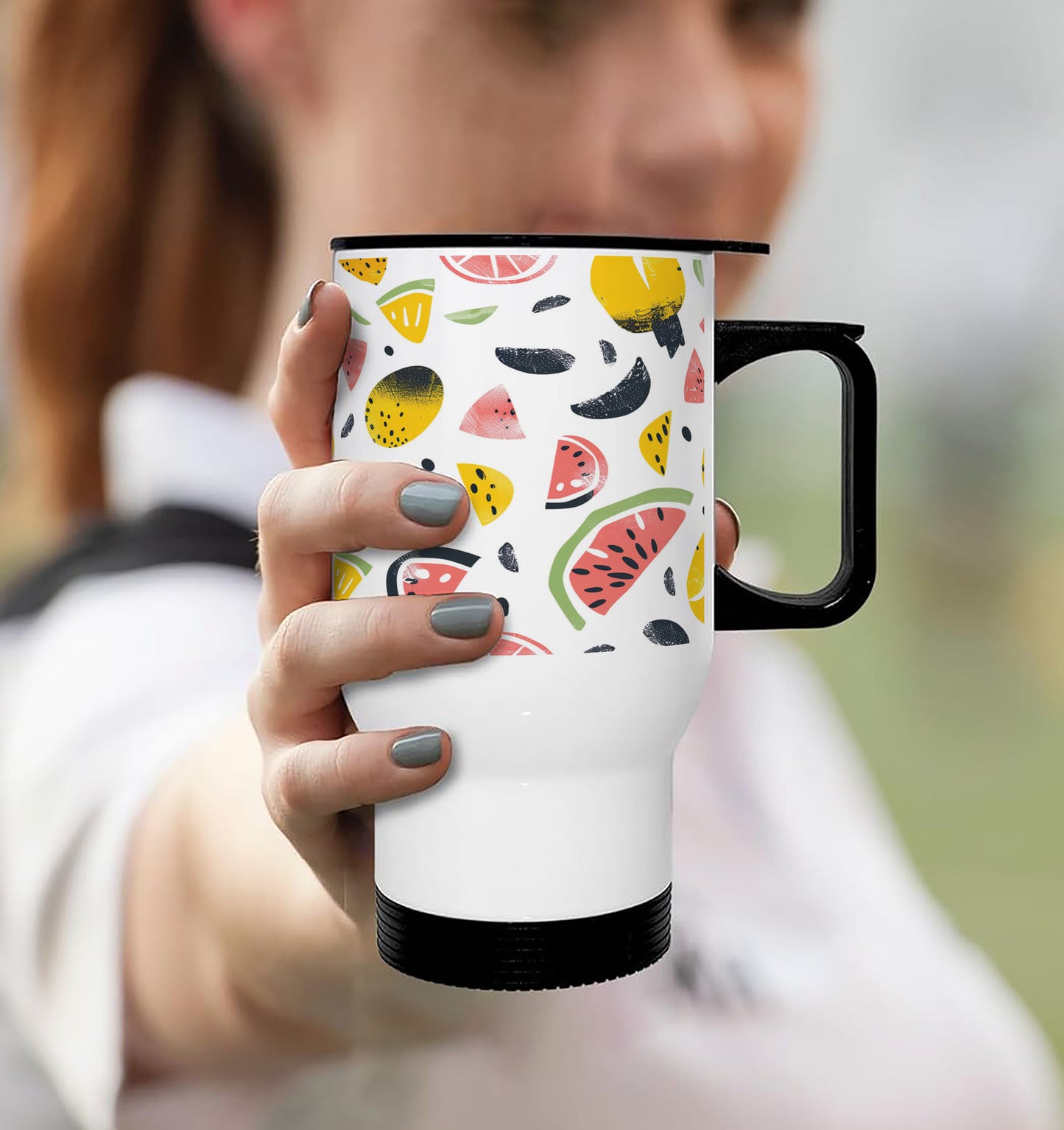 Fruit pattern Printed 350ML Travel MUG