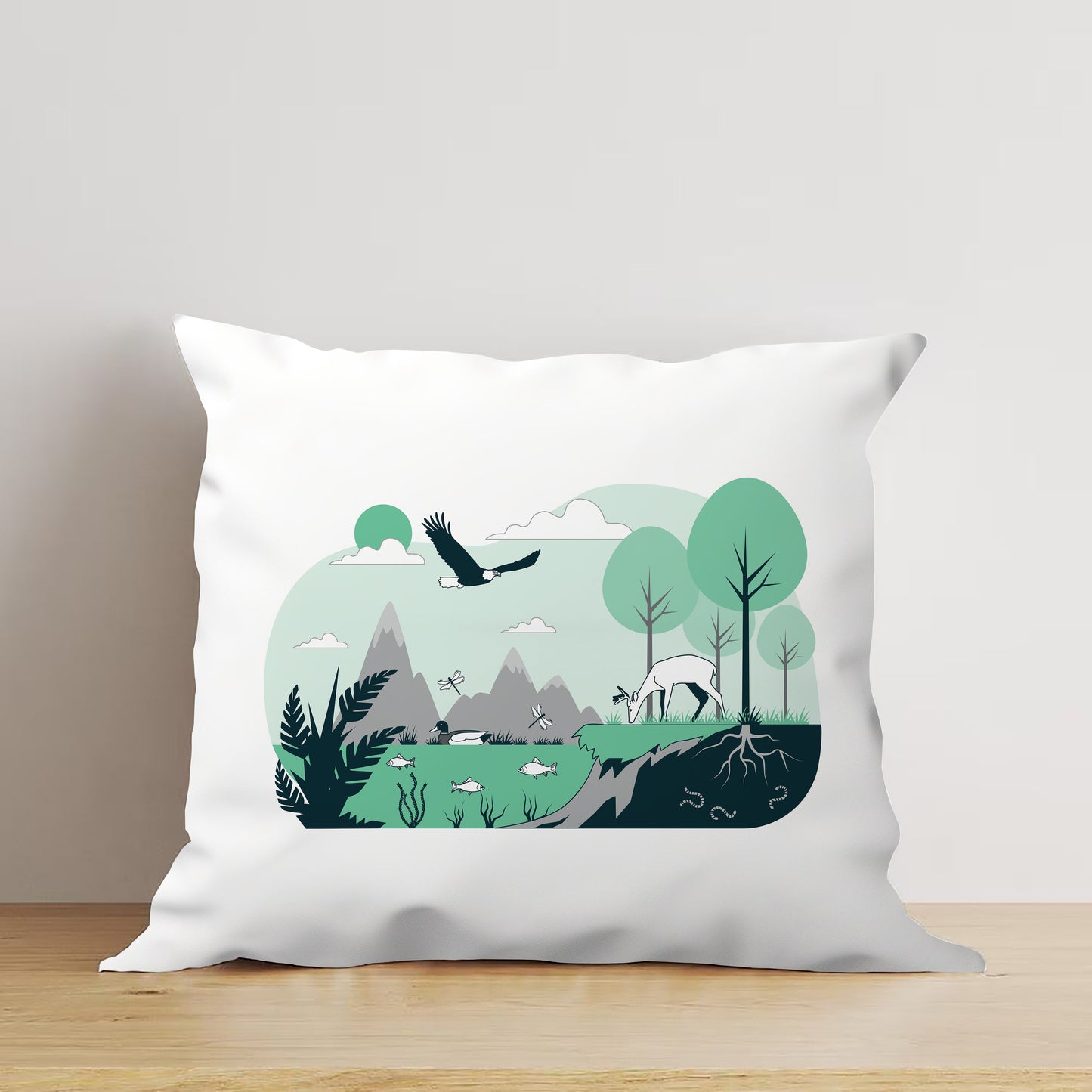 Ecosystem Concept illustration Design Cushion (12x12 inches) Pack of 1