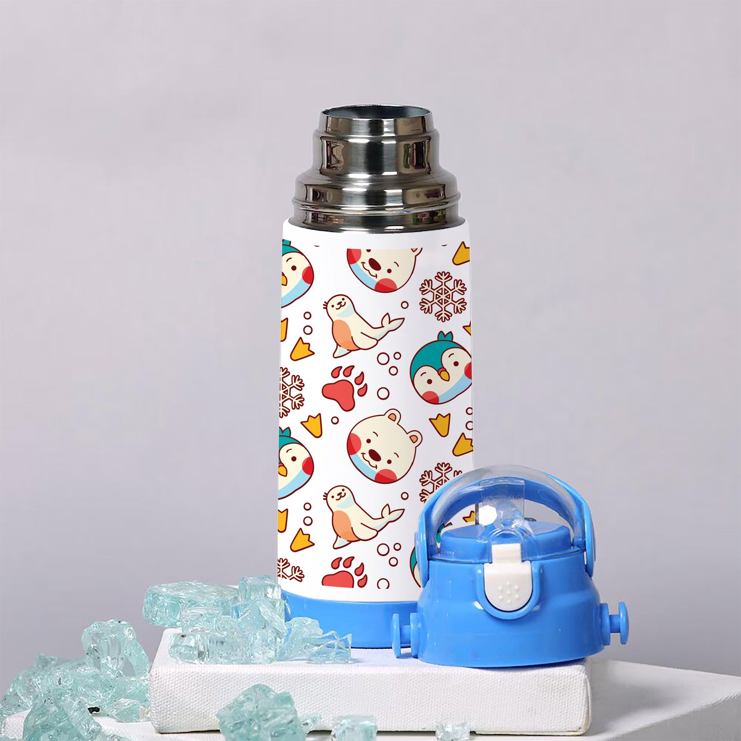 Hand drawn childlike animals pattern 500ml kids Bottle